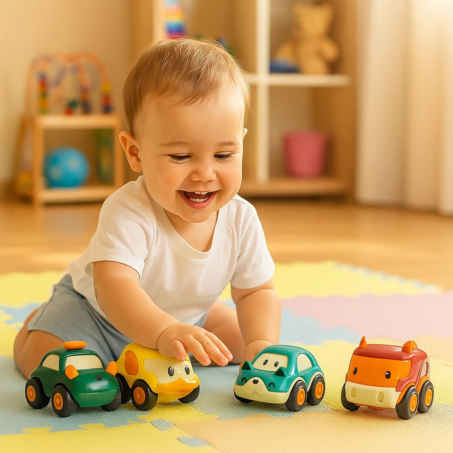 Funwoods Scurry Toy Cars for Kids - 12 Pcs, Colorful, Fun & Interactive Cars - Image 5