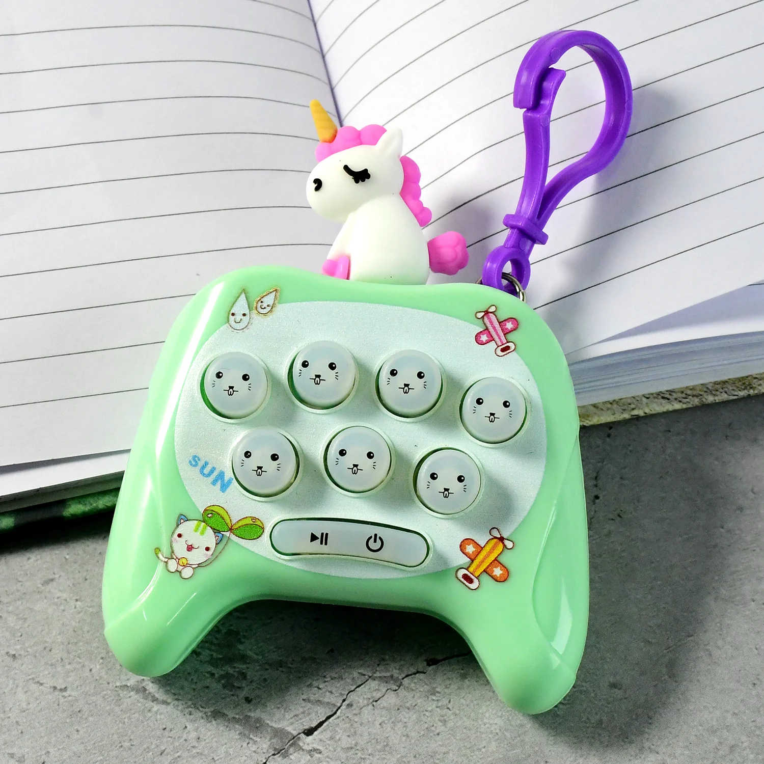 Cartoon Push-Button Musical Keychain Toy - (1 Pc) - Image 4