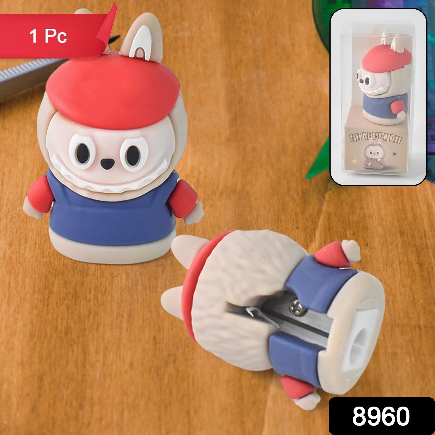 Cartoon Pencil Sharpener with Built-In Eraser – Fun Practical Stationery - Image 2