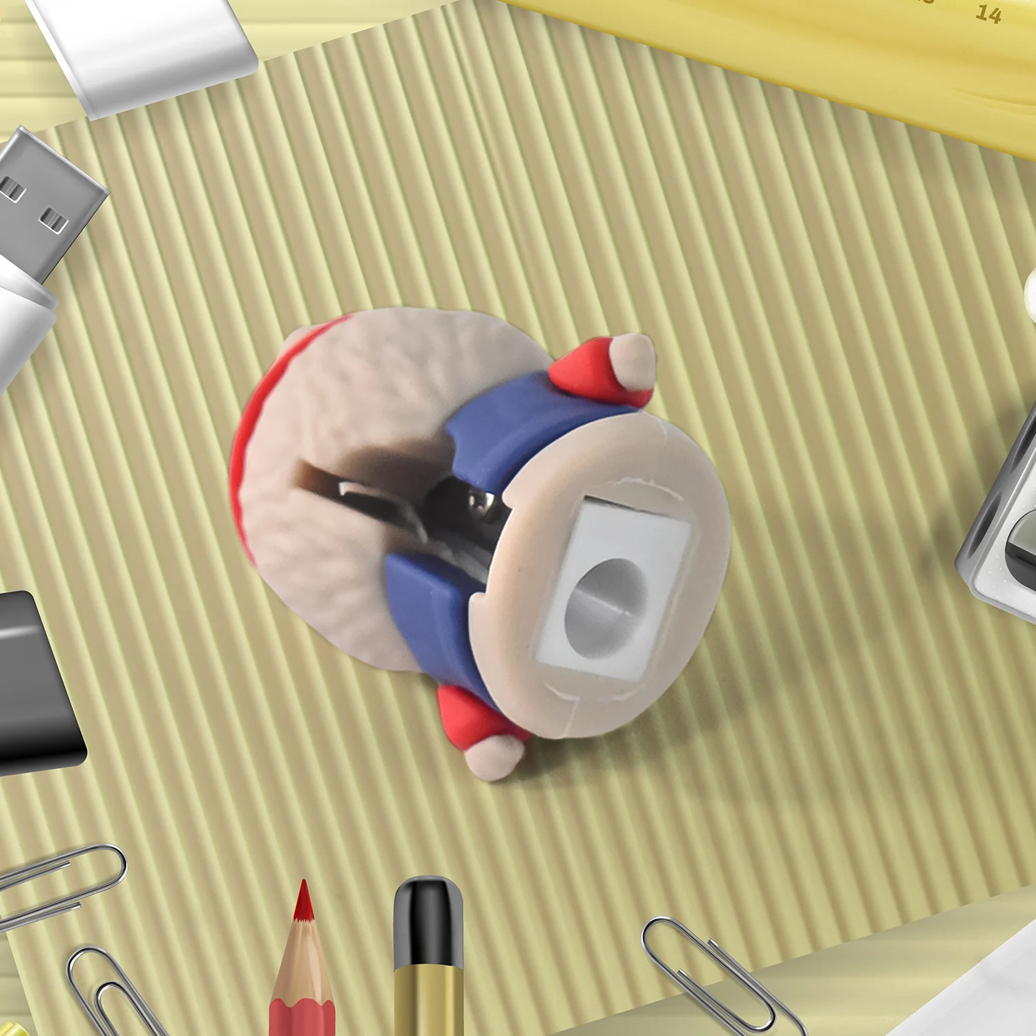 Cartoon Pencil Sharpener with Built-In Eraser – Fun Practical Stationery - Image 5