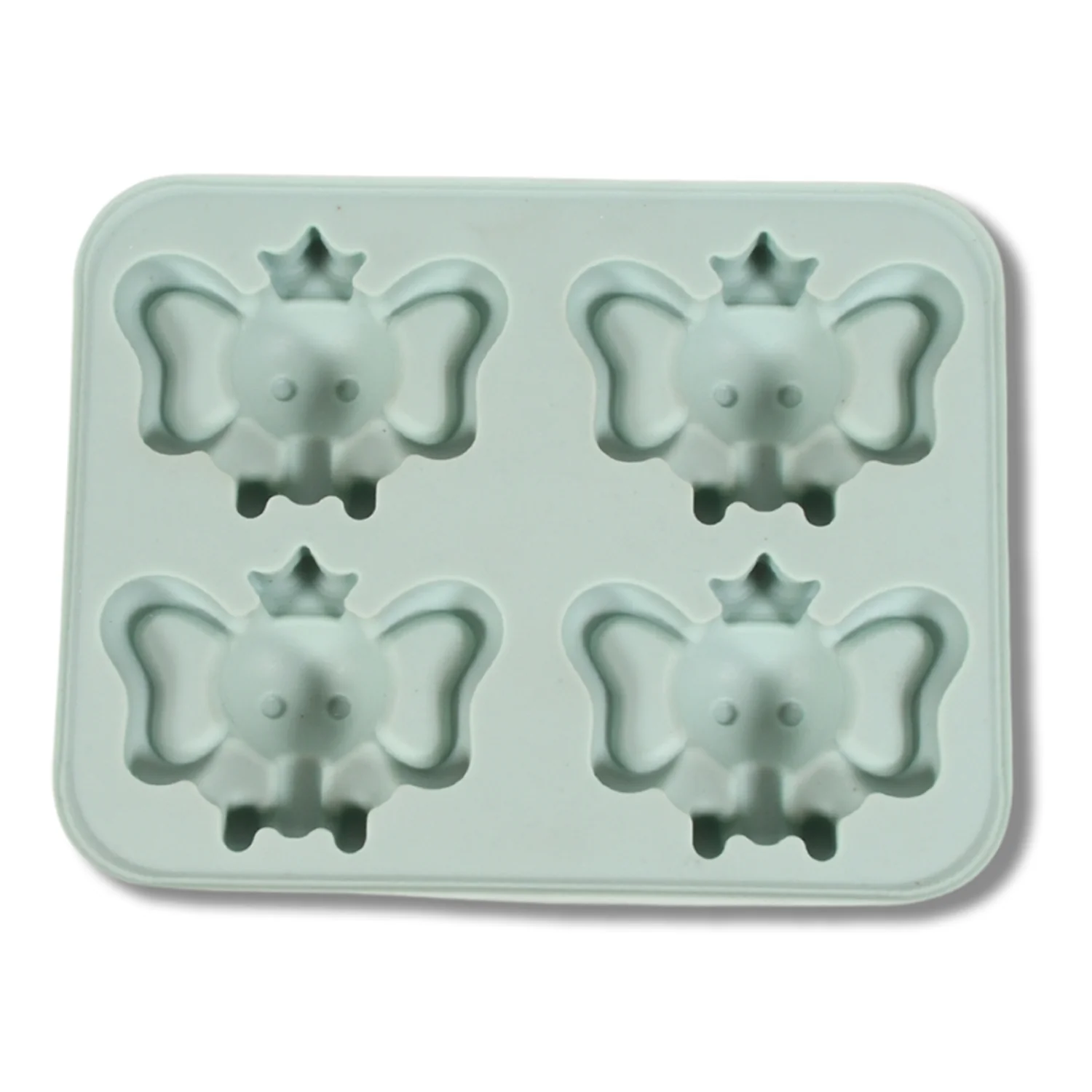 Silicone Cartoon Shape 4 Grid Ice Cube Tray  for Fridge 1 Pc - Image 4