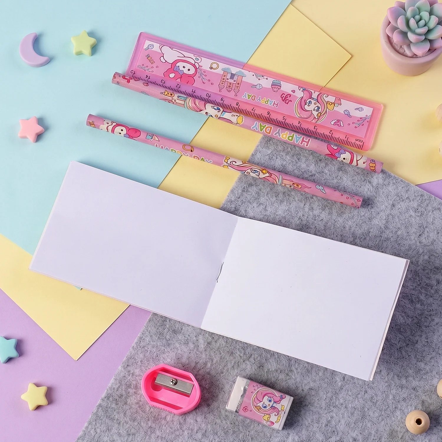 Cartoon Stationery Gift Set - Cute Unicorn Design - Image 3