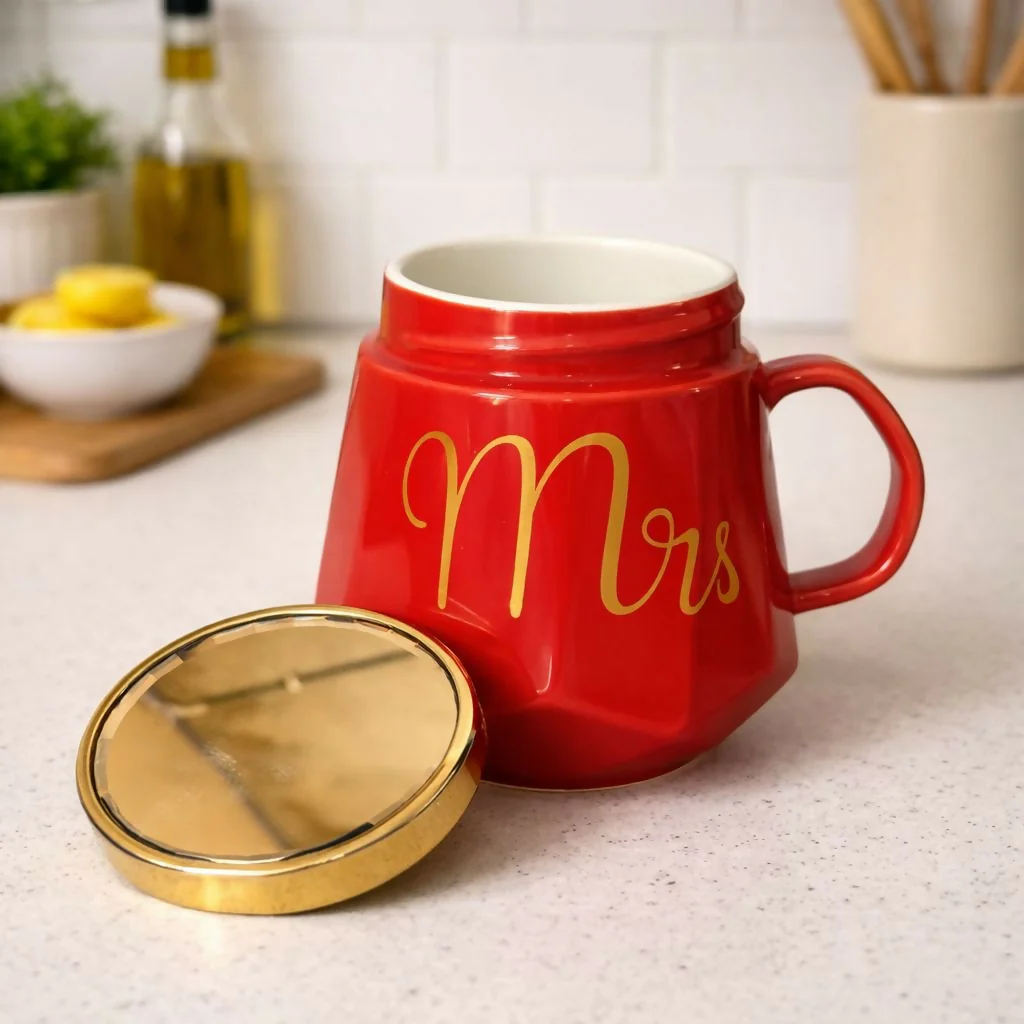 Ceramic Coffee Mug with Lid Stylish Gift Cup for Women - Image 4