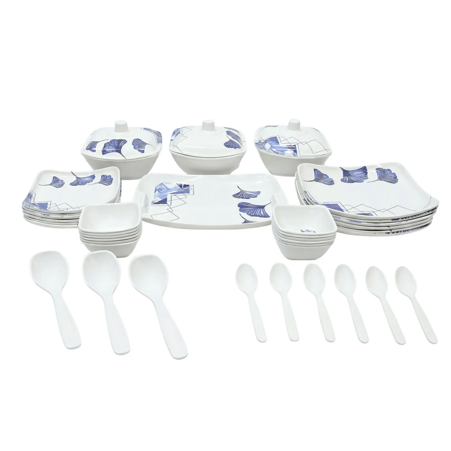 Ceramic Dinner Set with Serving Bowls, Plates & Spoons 40 Pc - Image 5