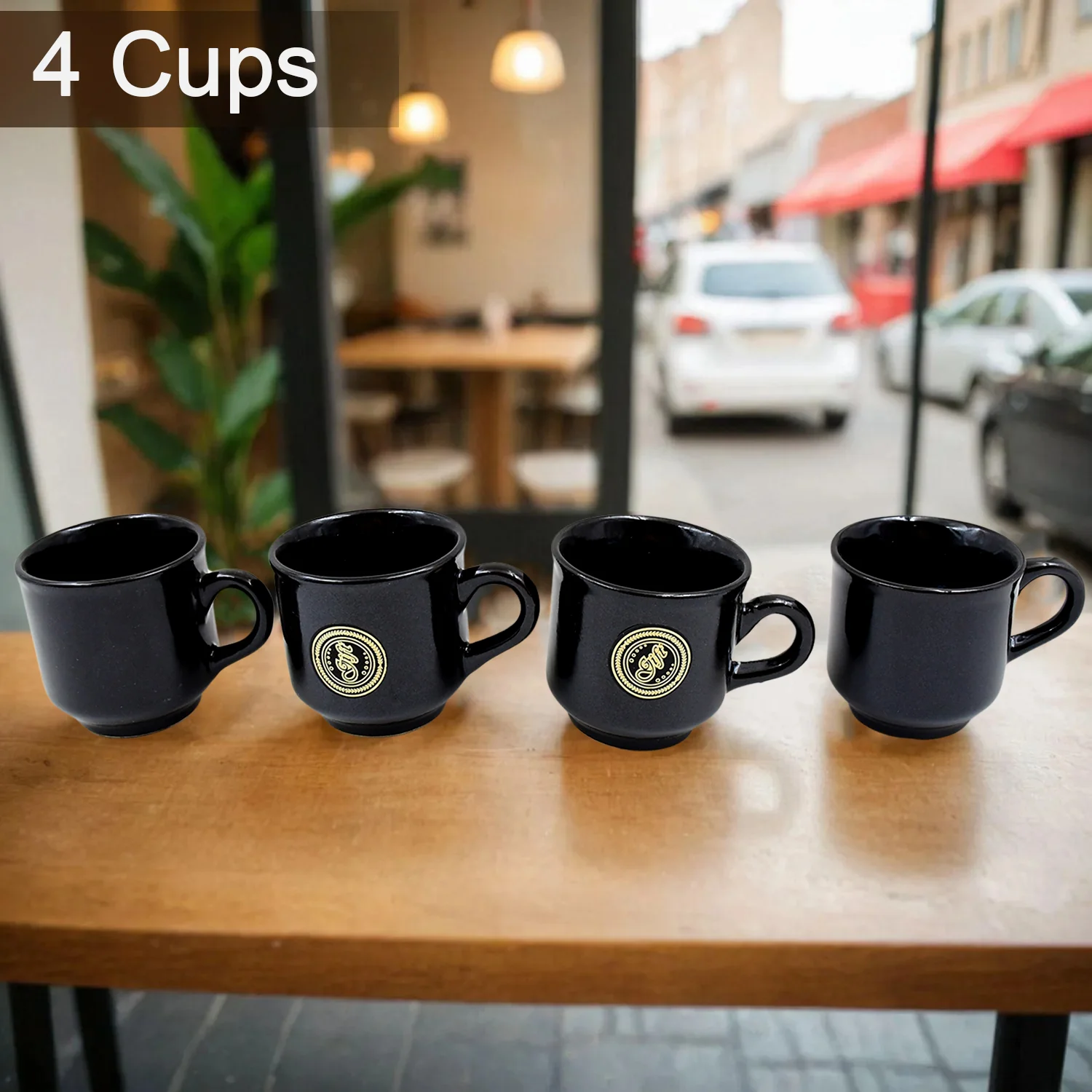 A One Ceramic Tea / cups / Mug Set With Leaf Shape Serving Bowl (8 Pcs set) - Image 3