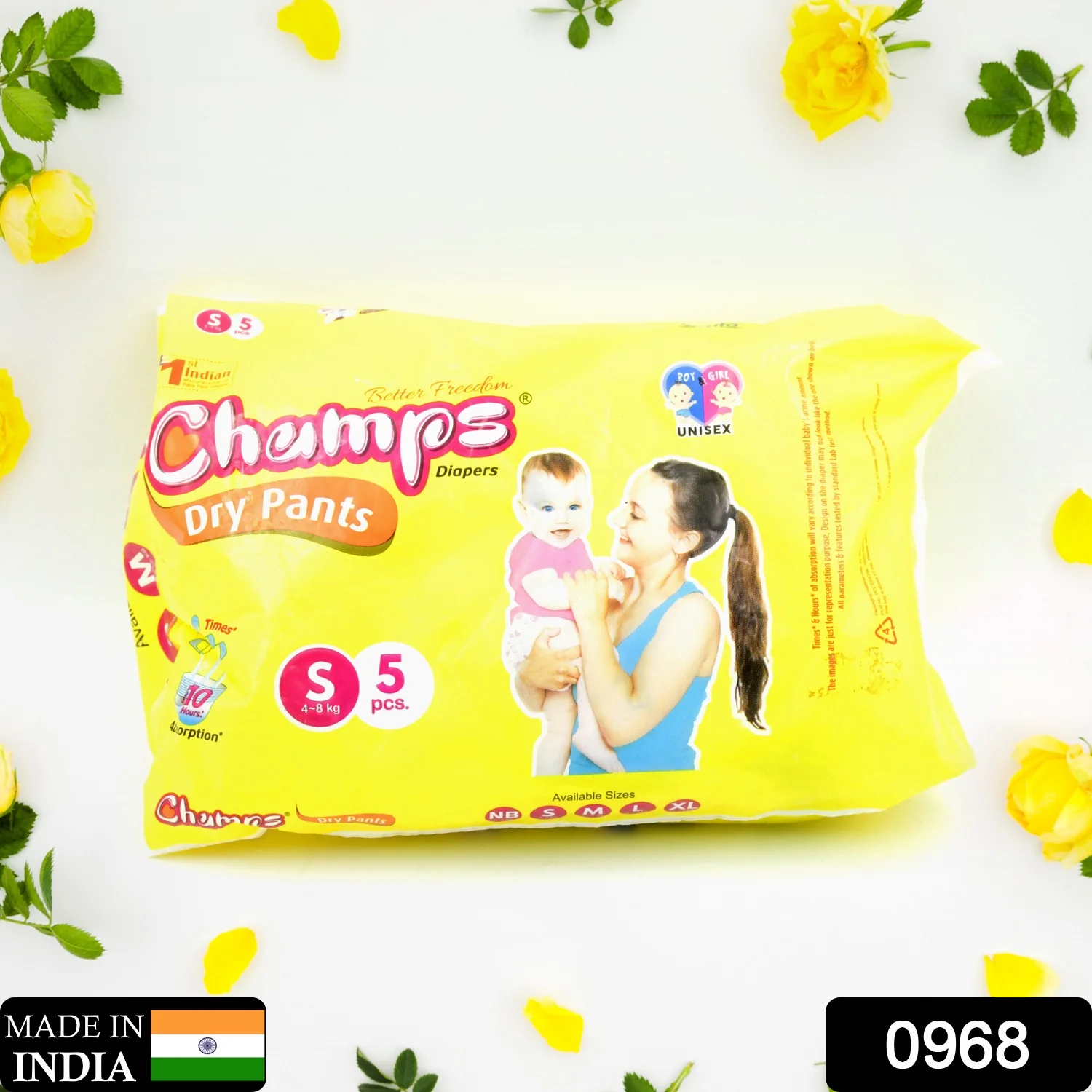 Travel-Friendly Diapers: Champs Small Diaper Pants (5 Pack) - Leakproof - Image 2