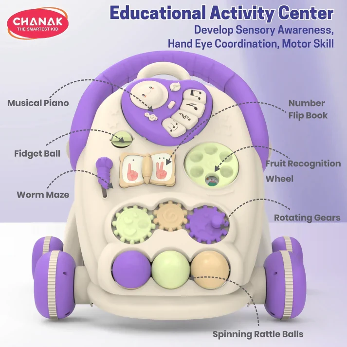 Aditi Happy Feet Baby Walker, Anti-Slip Wheels, Music, Stable Design with Water Tank (9+Month) - Image 7