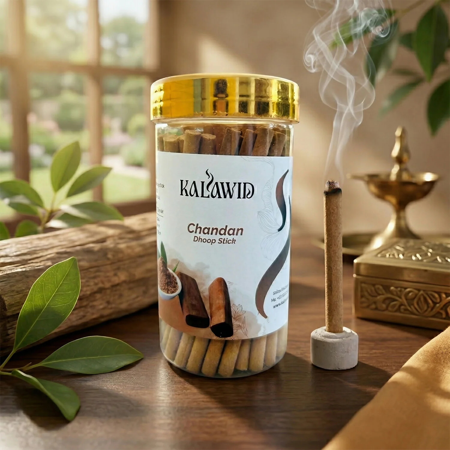 Chandan Dhoop Sticks Jar for Soothing Fragrance & Calm Spiritual Atmosphere (100 Gm) - Image 3