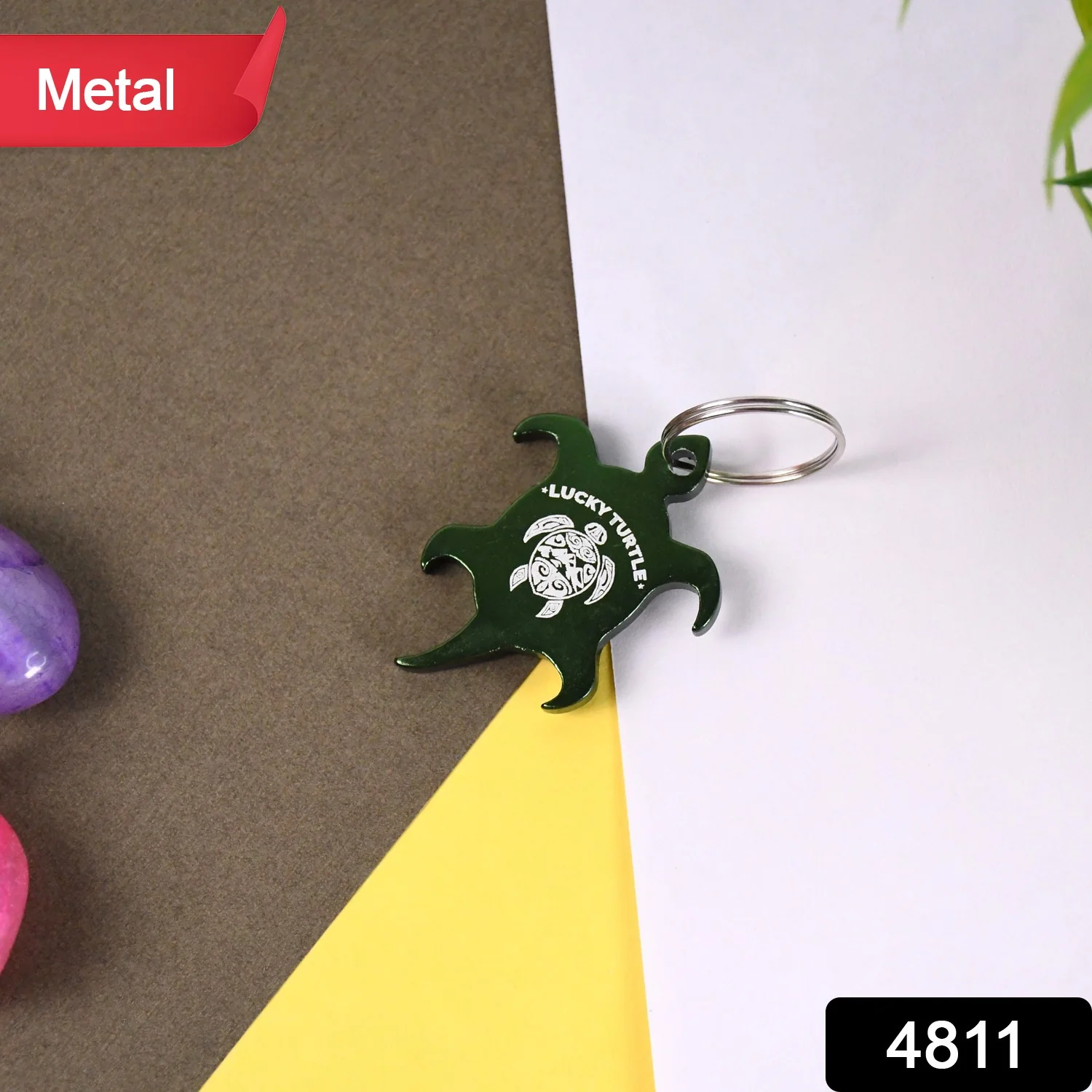 Metal Tortoise Shaped Keychain - Unique and Durable Accessory (1 Pc) - Image 2