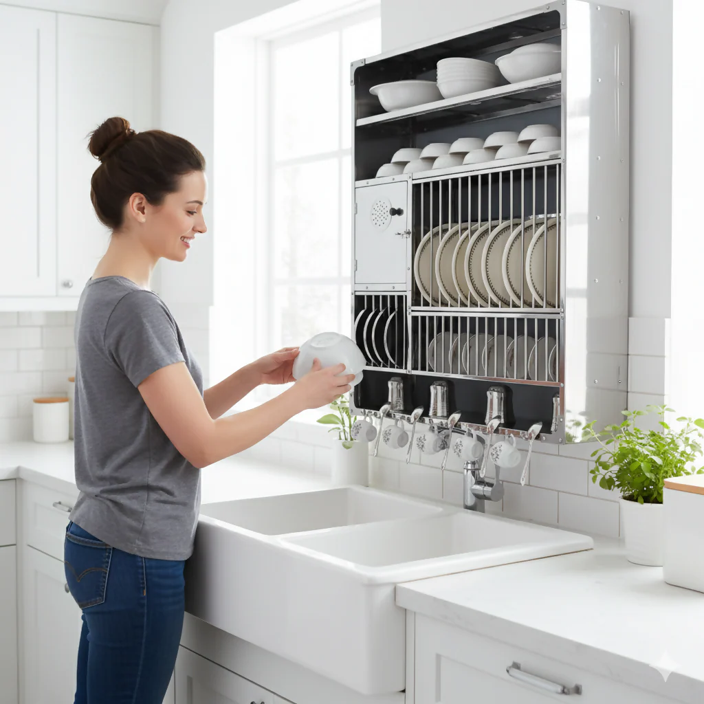 Stainless Steel Wall Mounted Kitchen Rack 7-Tier Space-Saving Organizer - Image 2