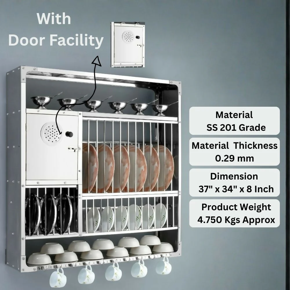 Stainless Steel Wall Mounted Kitchen Rack 7-Tier Space-Saving Organizer - Image 3