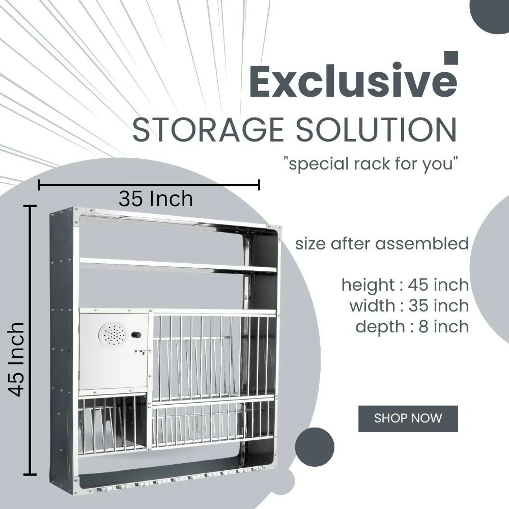 Wall-Mounted Stainless Steel Dish Rack – Heavy-Duty 35×45 cm Storage Organizer - Image 4