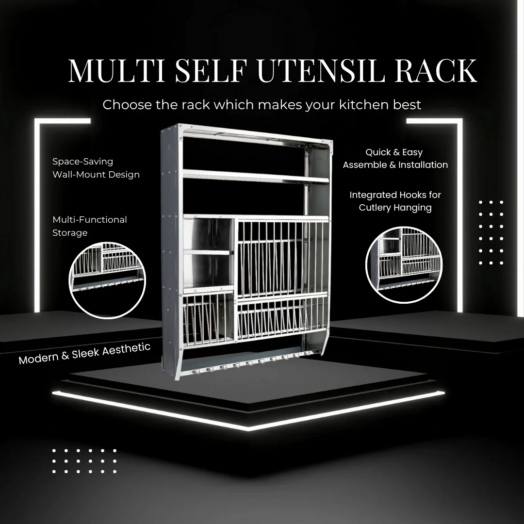 Wall Mount Kitchen Utensils Dish Rack DLX-4836 - Image 2