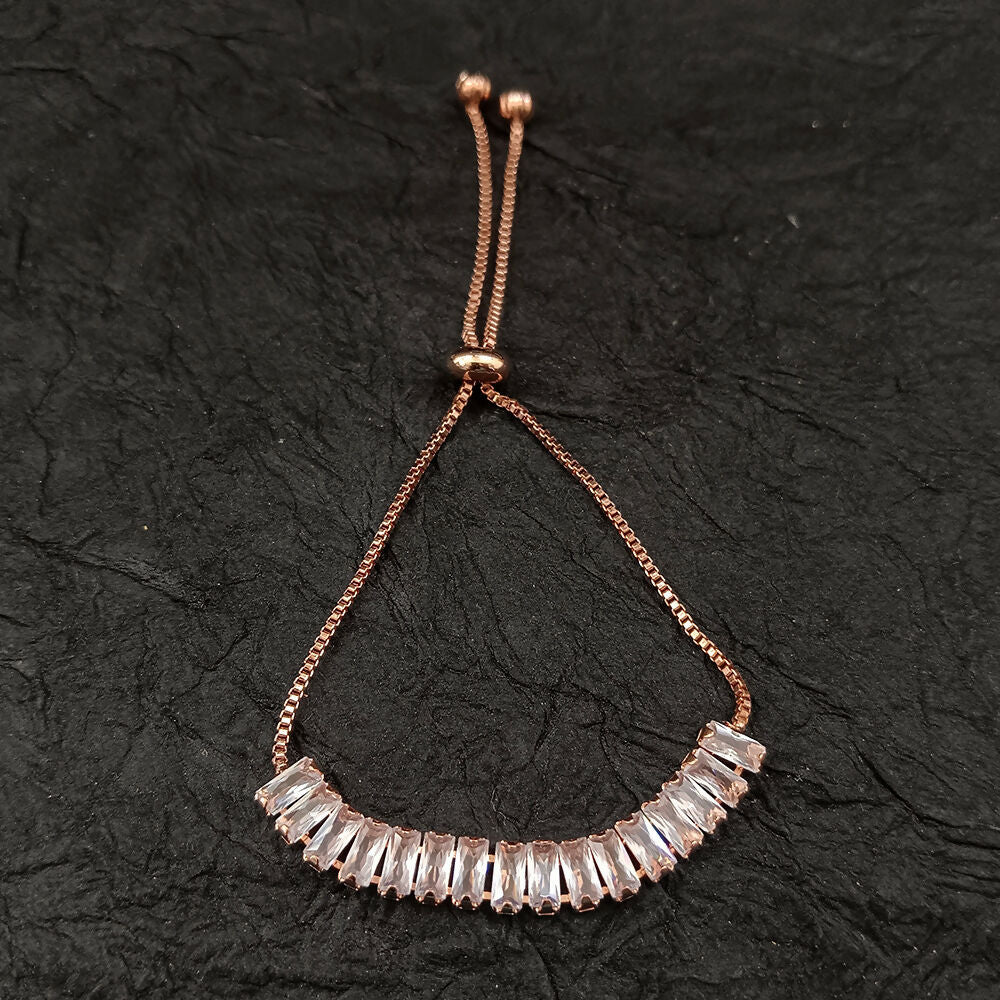 Chic Rose Gold American Diamond Bracelet - Image 3