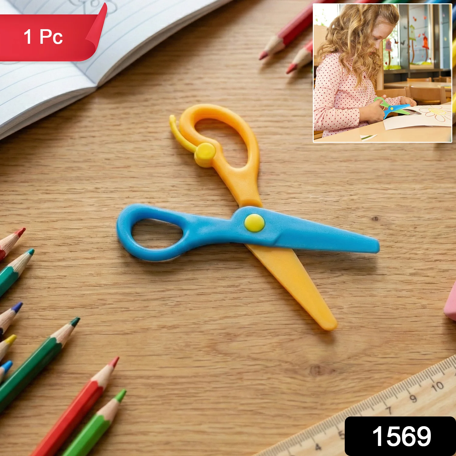 Child-Safe Plastic Safety Scissors for Kids (1 Pc)-01 - Image 2