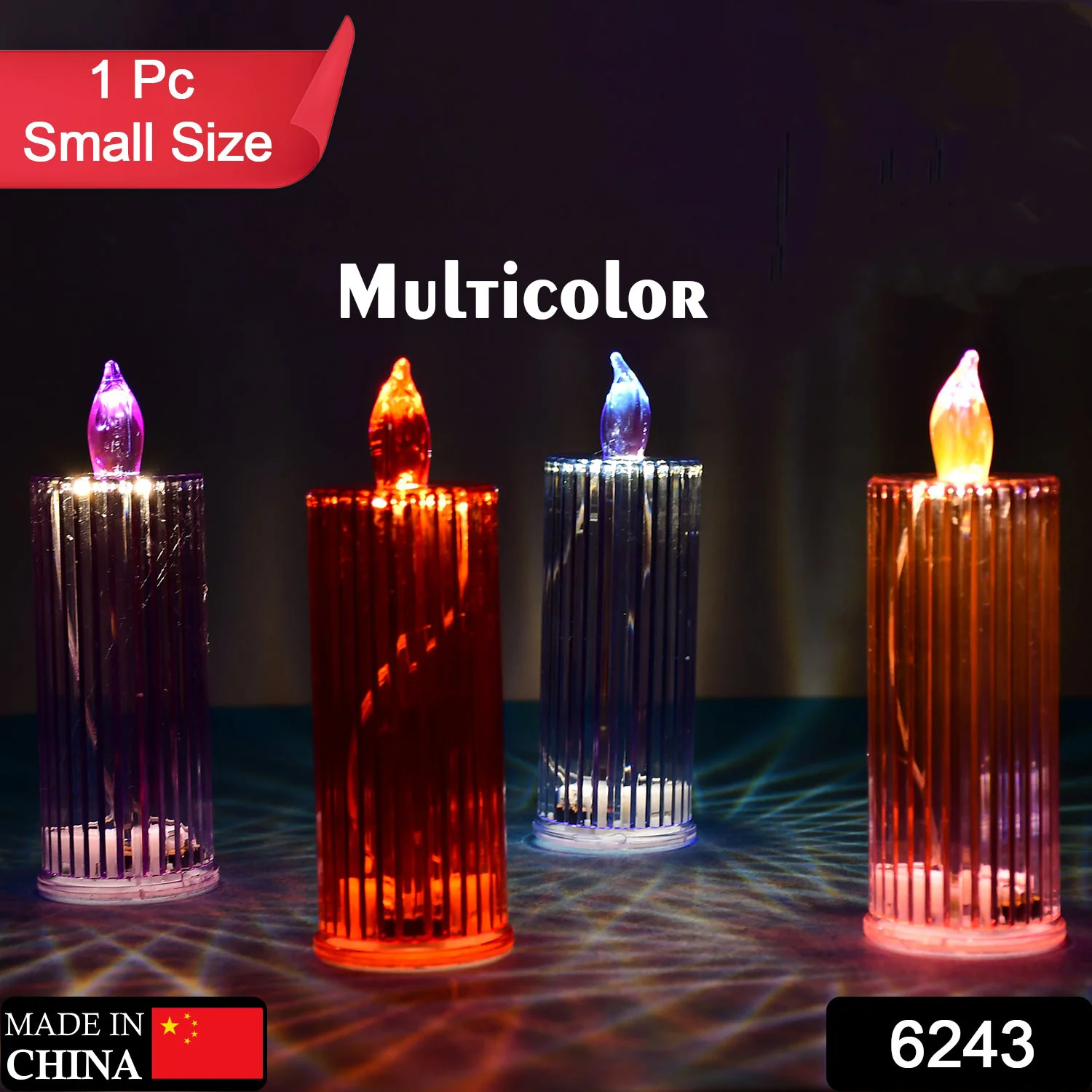 Big Simple Candles for Home Decoration, Crystal Candle Lights, Diwali (Multicolor) - Image 2