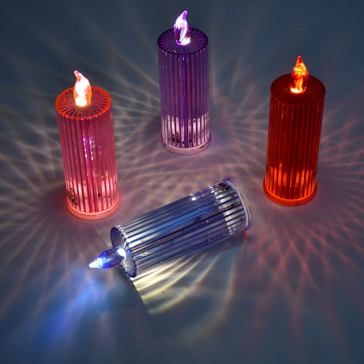 Big Simple Candles for Home Decoration, Crystal Candle Lights, Diwali (Multicolor) - Image 3