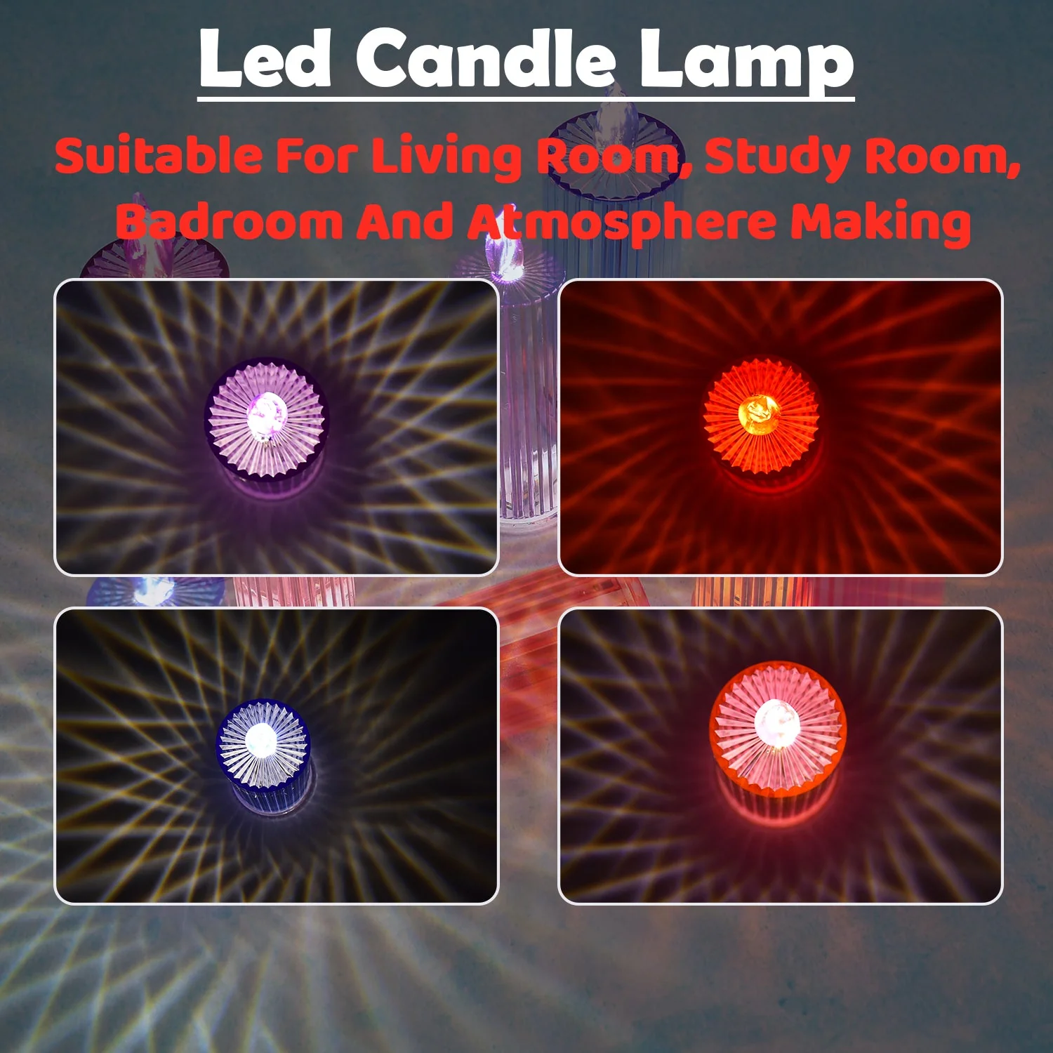 Big Simple Candles for Home Decoration, Crystal Candle Lights, Diwali (Multicolor) - Image 6