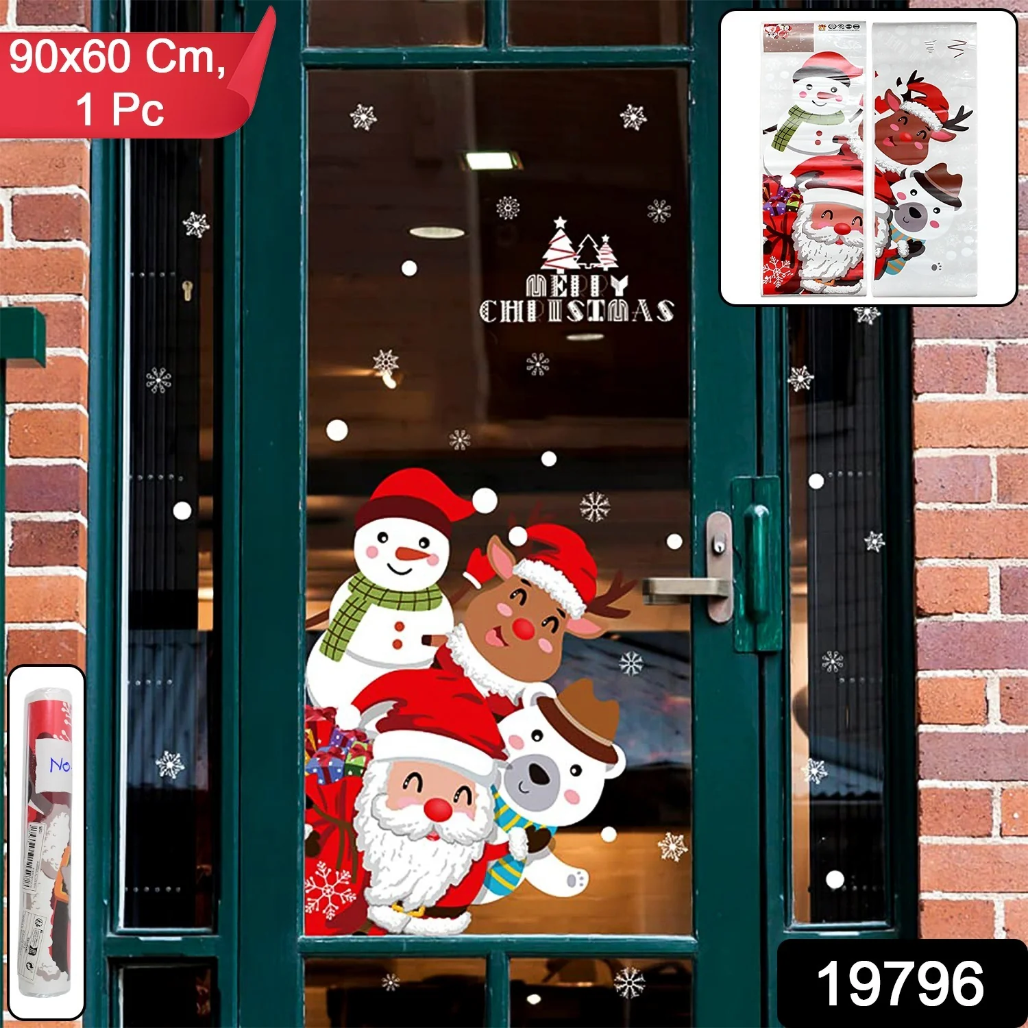 Christmas Theme Glass & Wall Sticker 90x60 cm – (1 Pc) - Image 2
