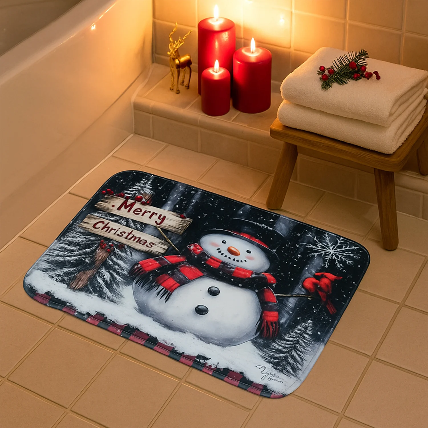 3 in 1 Mix Design Bathroom Mat - (1 Set) - Image 4