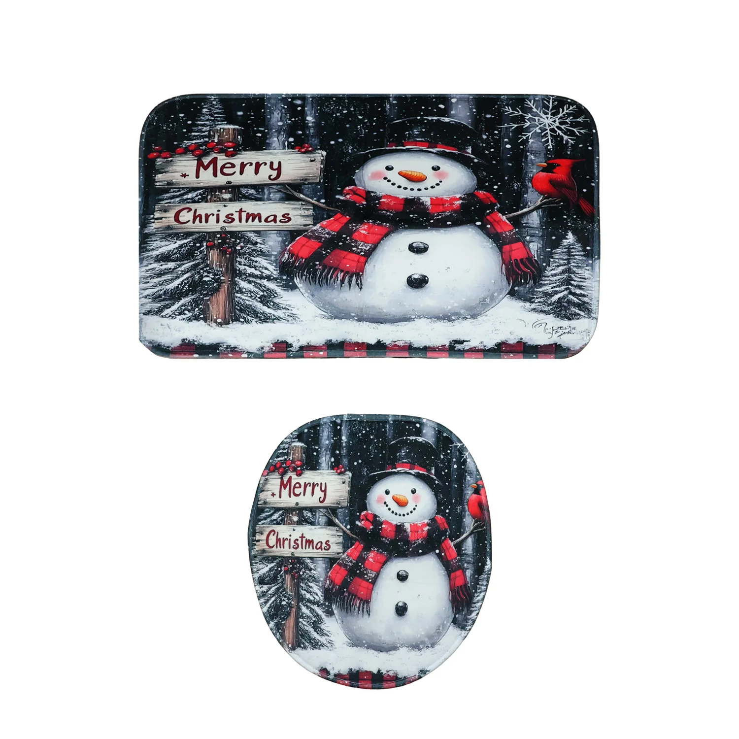 3 in 1 Mix Design Bathroom Mat - (1 Set) - Image 5