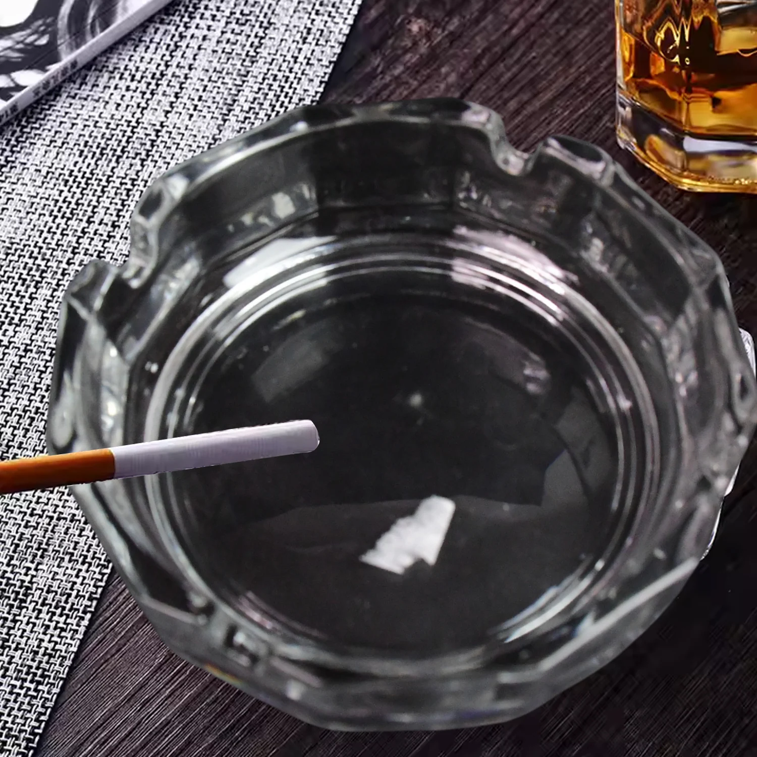 Transparent Ashtray – Cigarette Holder for Home, Office, Bar & Restaurant (1 Pc) - Image 3
