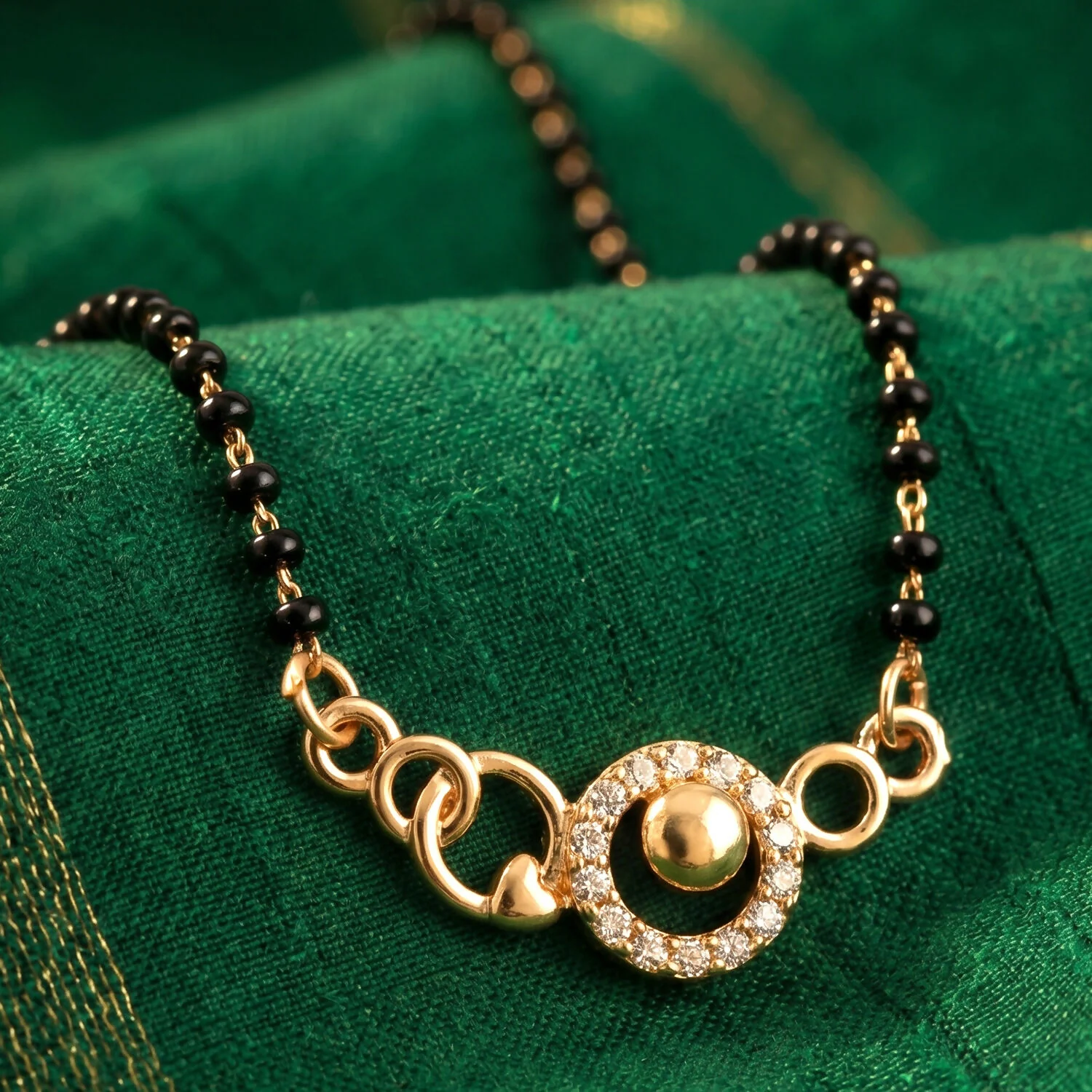 Circular Modern Mangalsutra Necklace with Stylish Charm Design - Image 4