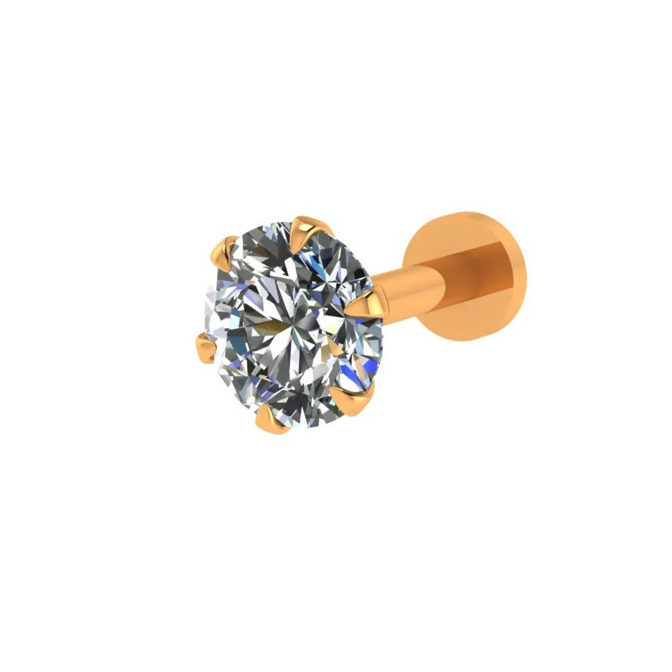 Classic Gold plated AD Nosepin stud Minimal Bridal Stud for women and girls - Image 3