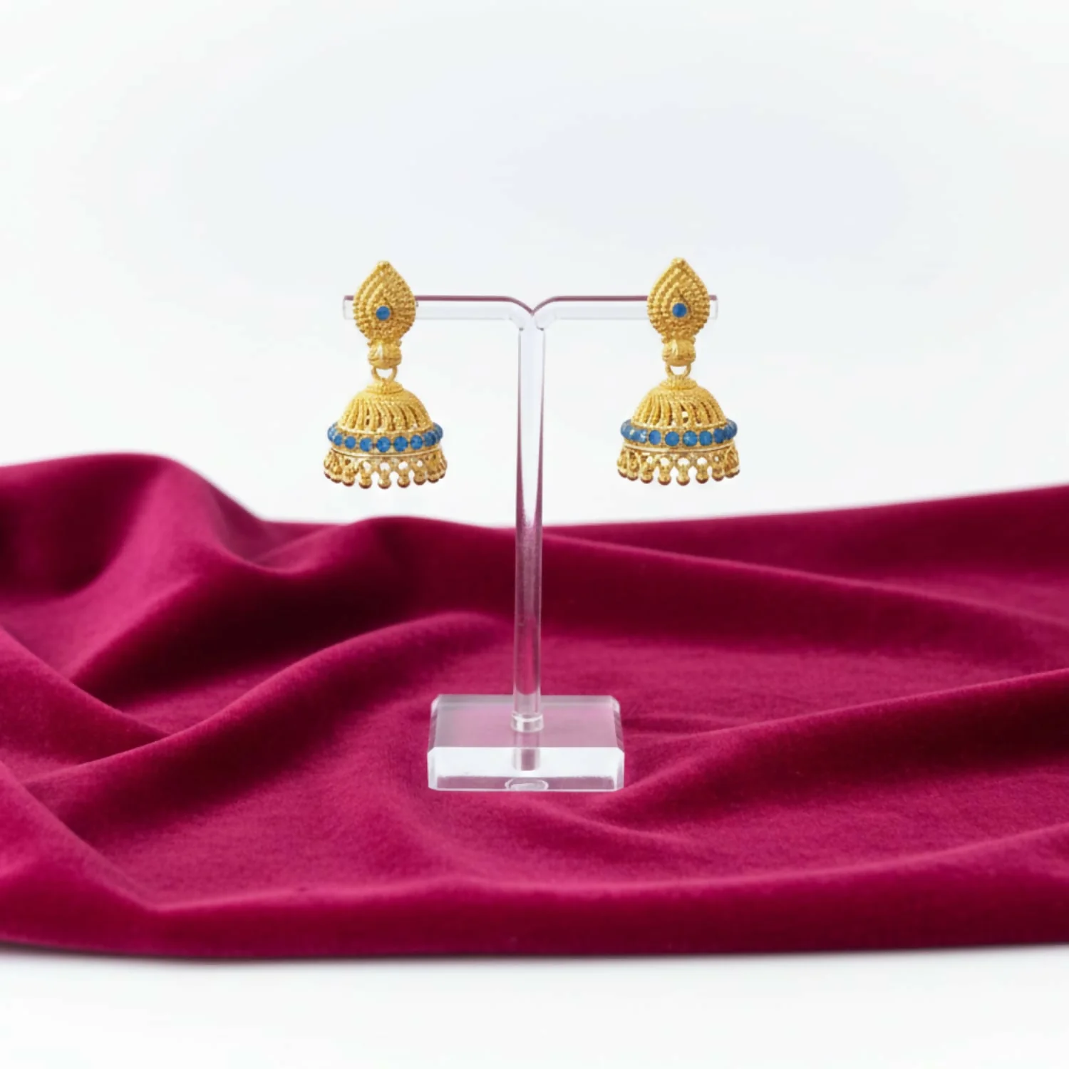 Classic Golden Jhumka Earrings | Ethnic & Festive Jewellery for Women - Image 3