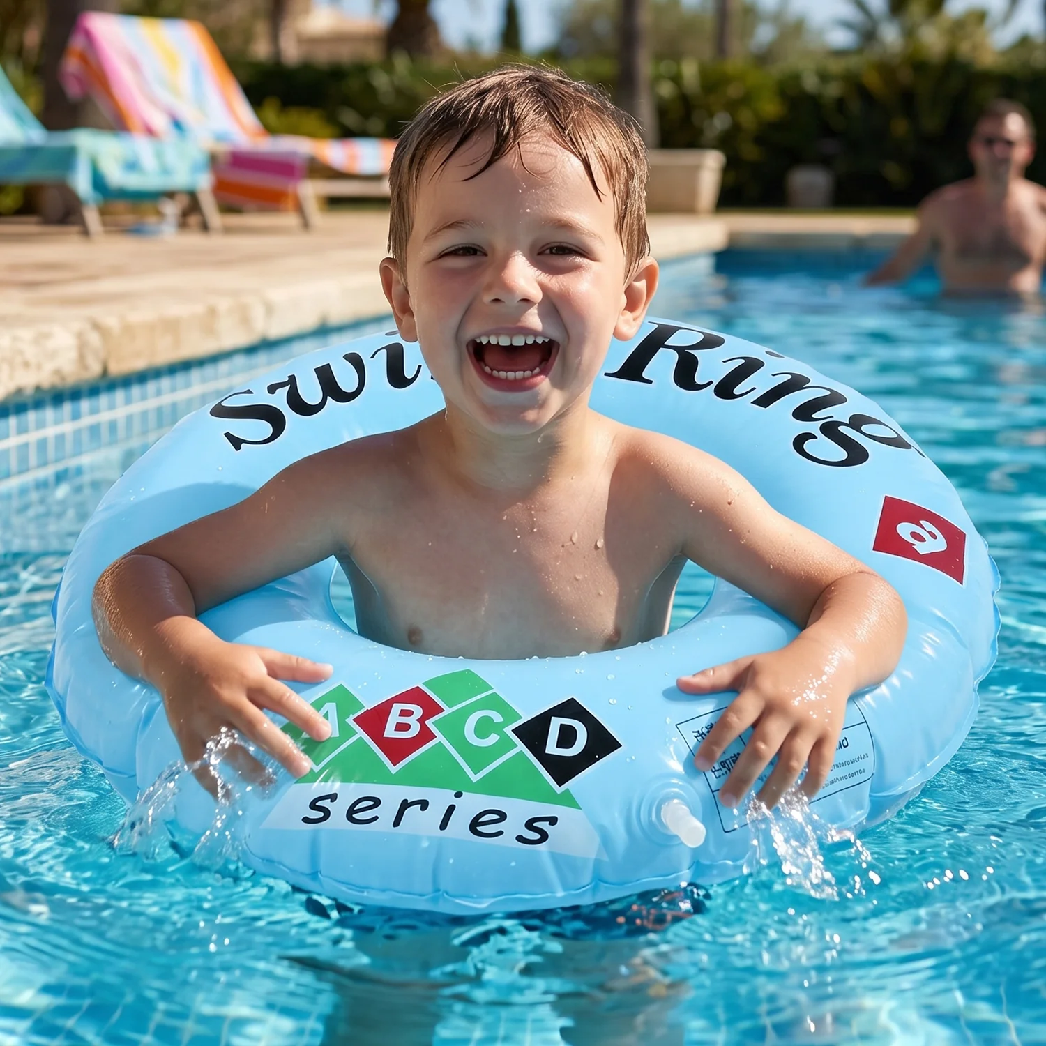 Classic Inflatable Swim Ring for Kids Pool Tube Float ABCD Design  – 1 Pc - Image 8