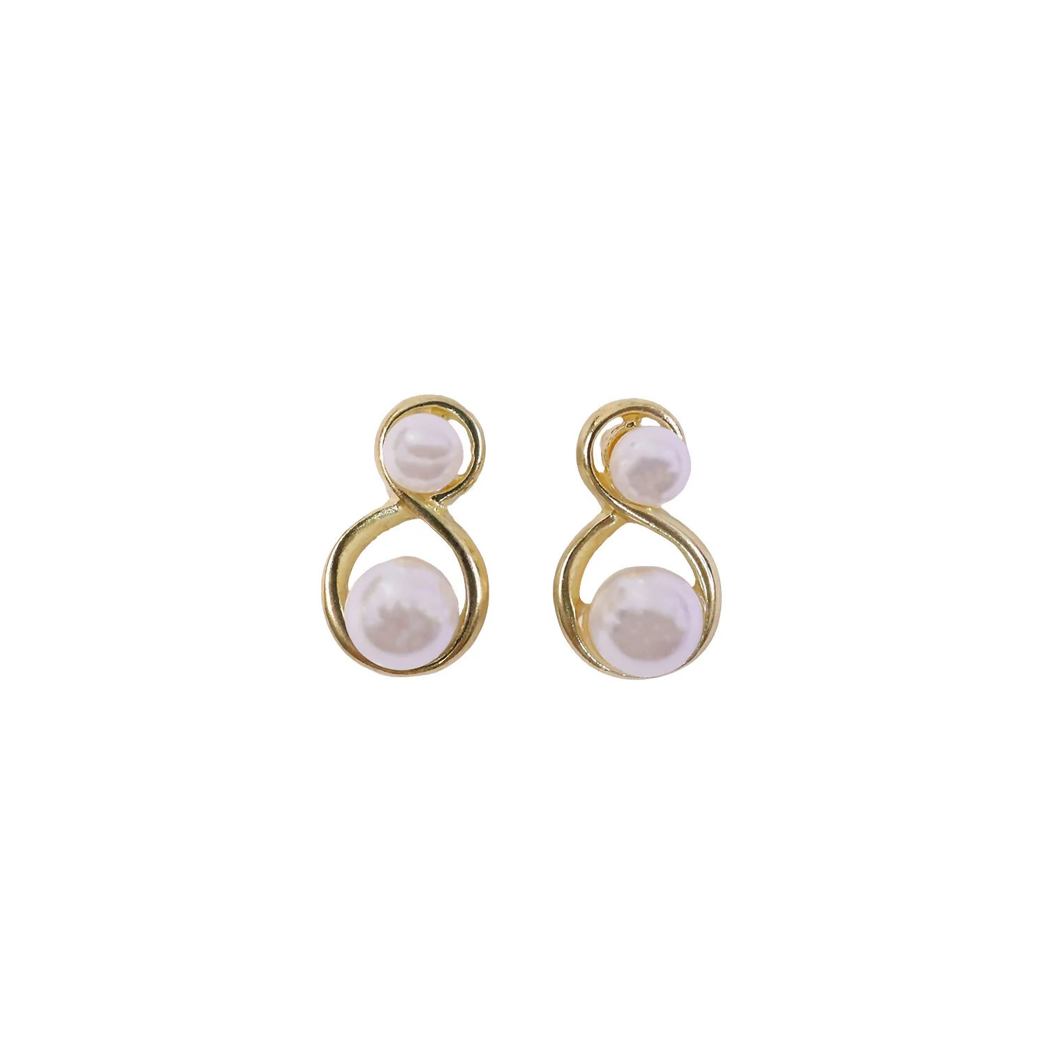 Classic Korean Pearl Infinity Stud Earrings For Girls And Women - Image 6