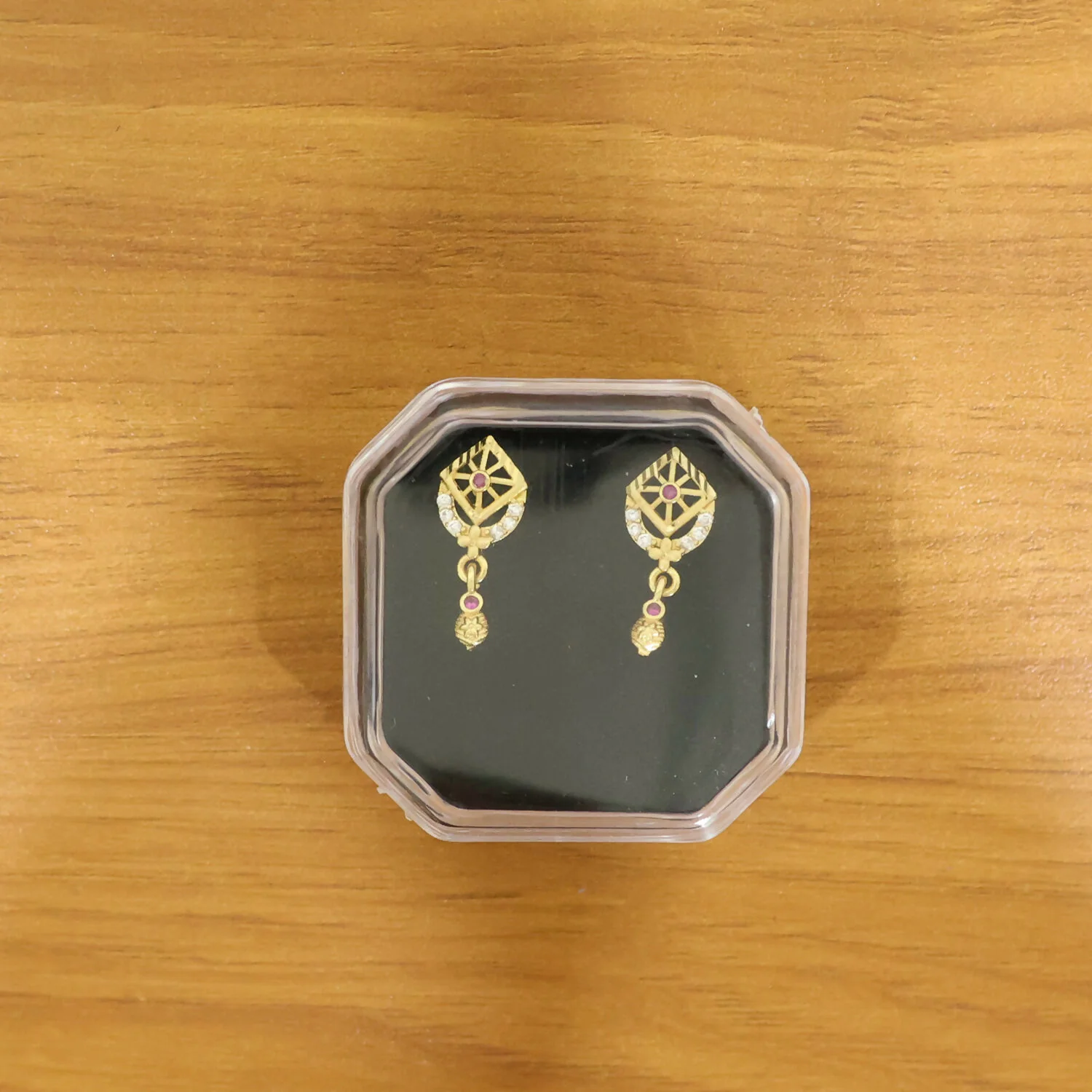 Classic Leaf Pattern Gold Plated Drop Earrings for Ethnic Wear - Image 6