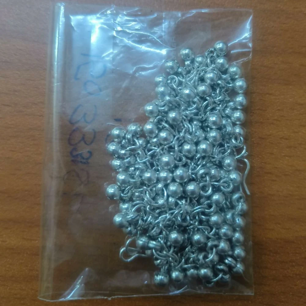 Classic Oxidised Silver Ghungroo Kaan Chain - Image 2