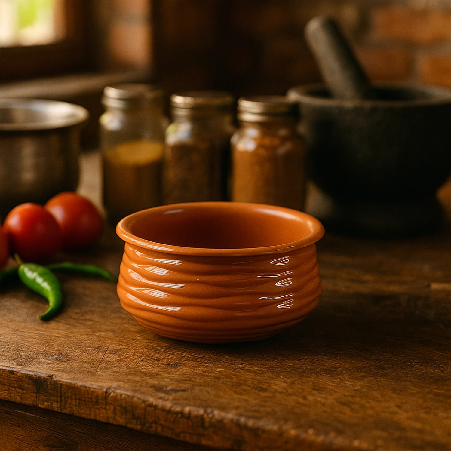 Classic Terracotta-Style Multipurpose Bowl (1 Pc) - Image 3