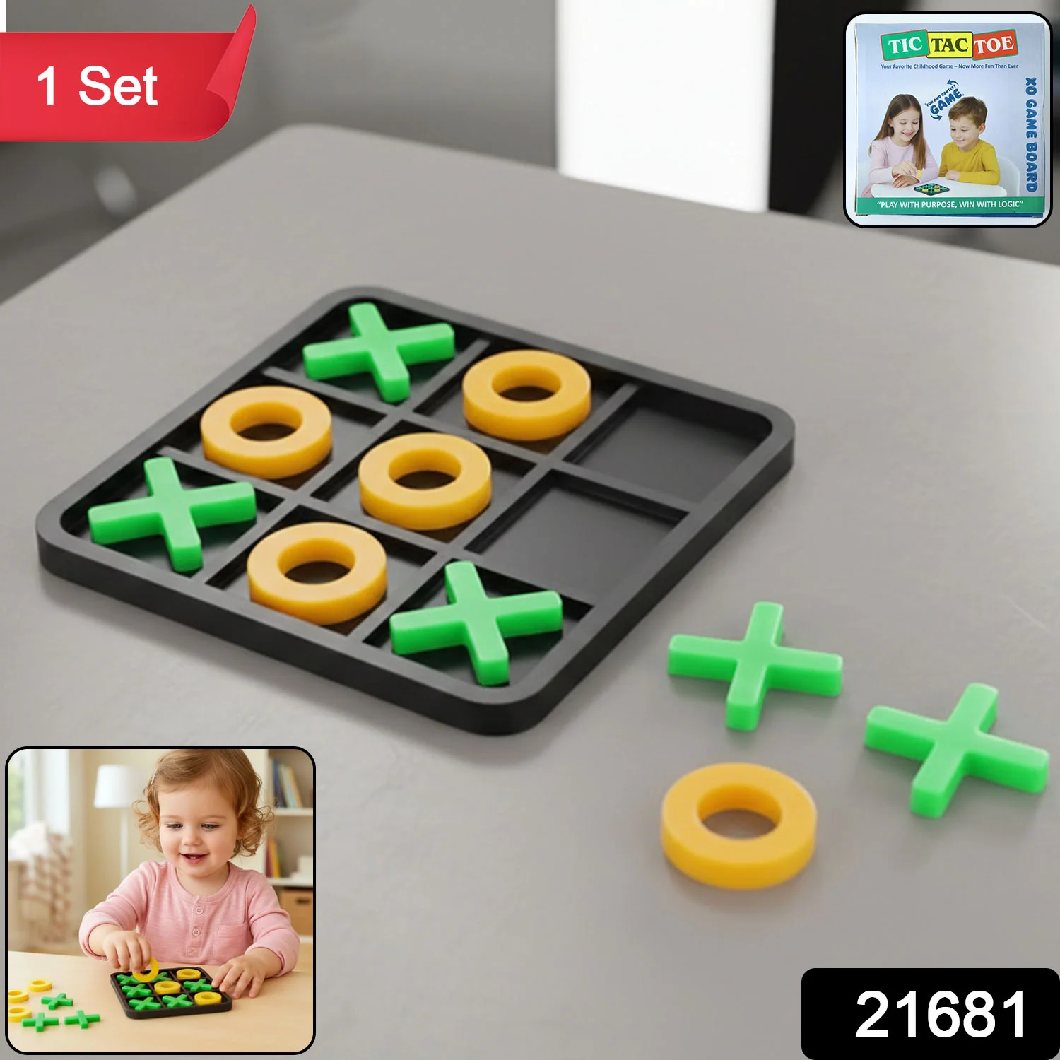 Classic Tic Tac Toe Board Game (1 Set ) - Image 2