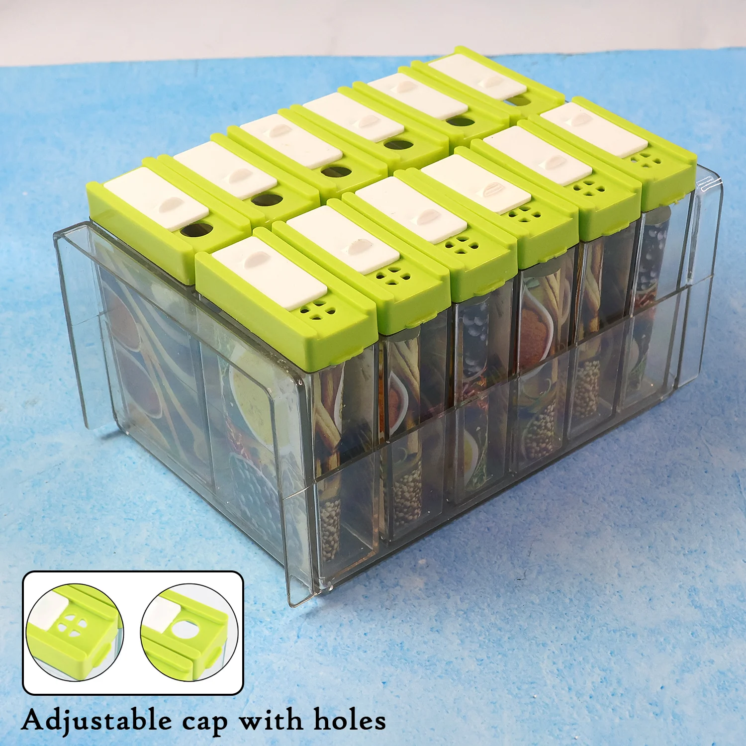 Classic Transparent Spice Rack with Stand – 12 Piece - Image 3