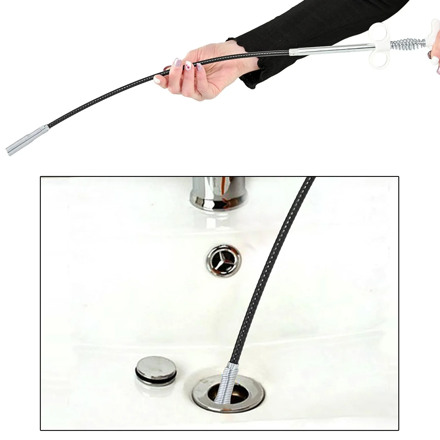 Drain Block Remover Cleaning Tool for Pipes, Clogged Drains ( 85 To 90 Cm / 1 Pc) - Image 3
