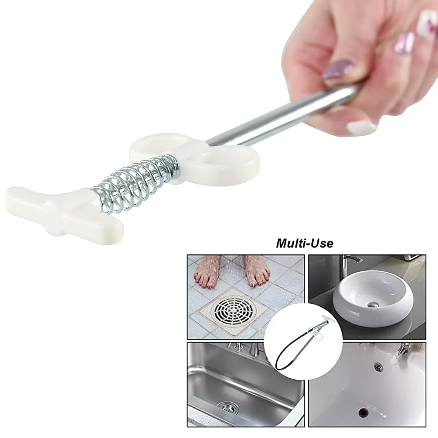 Drain Block Remover Cleaning Tool for Pipes, Clogged Drains ( 85 To 90 Cm / 1 Pc) - Image 7
