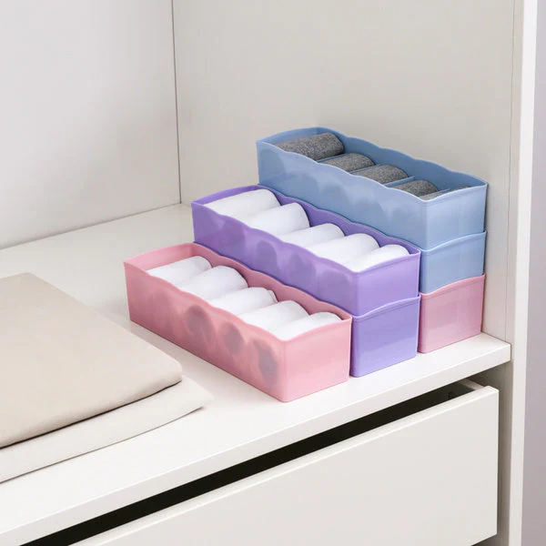 Dividers Tray Organizer Clear Plastic Bead Storage Tray, Socks tray (Multicolour) - Image 5