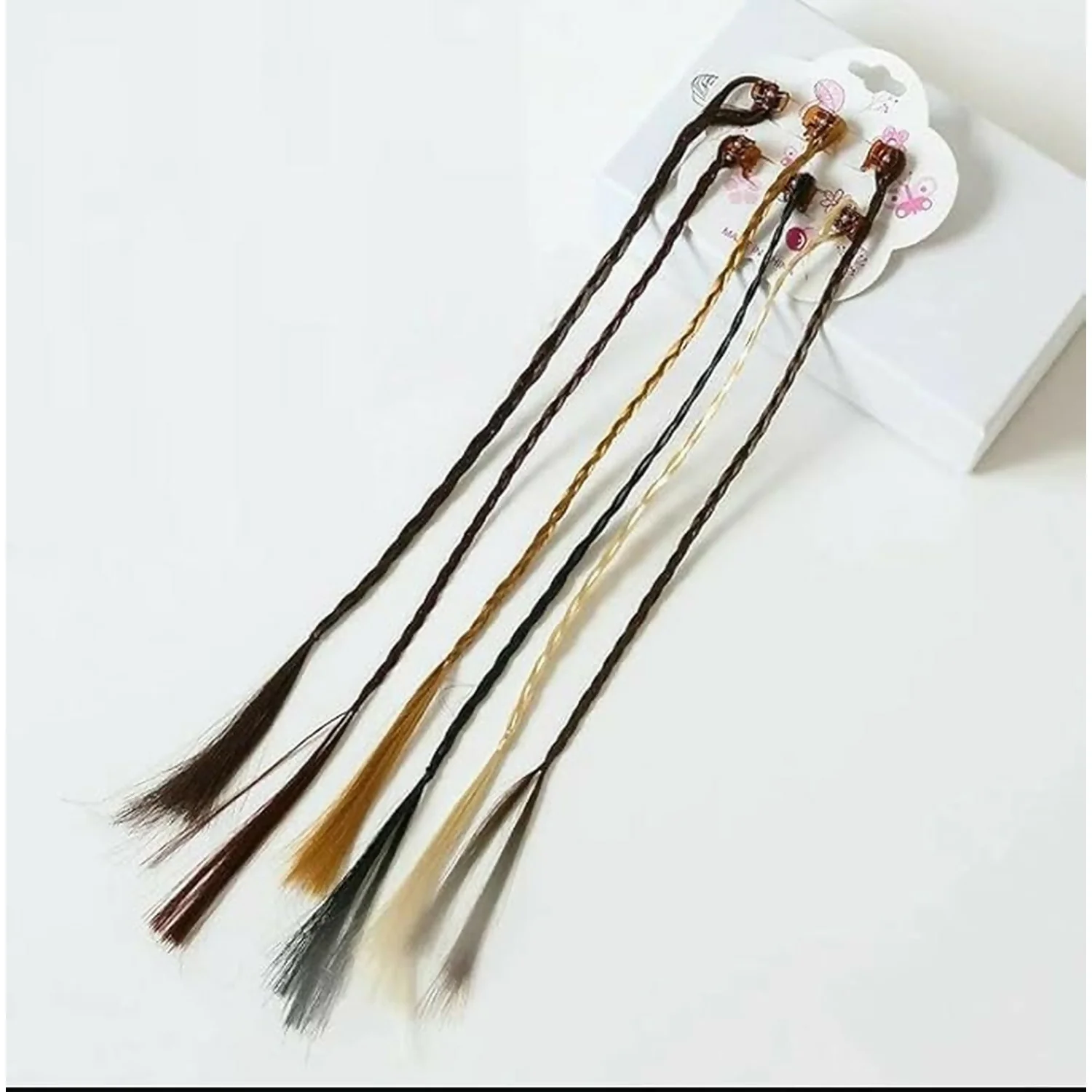 Clip-On Hair Braid Extensions for Girls | Natural Look Styling Accessories Pack of 6 - Image 2