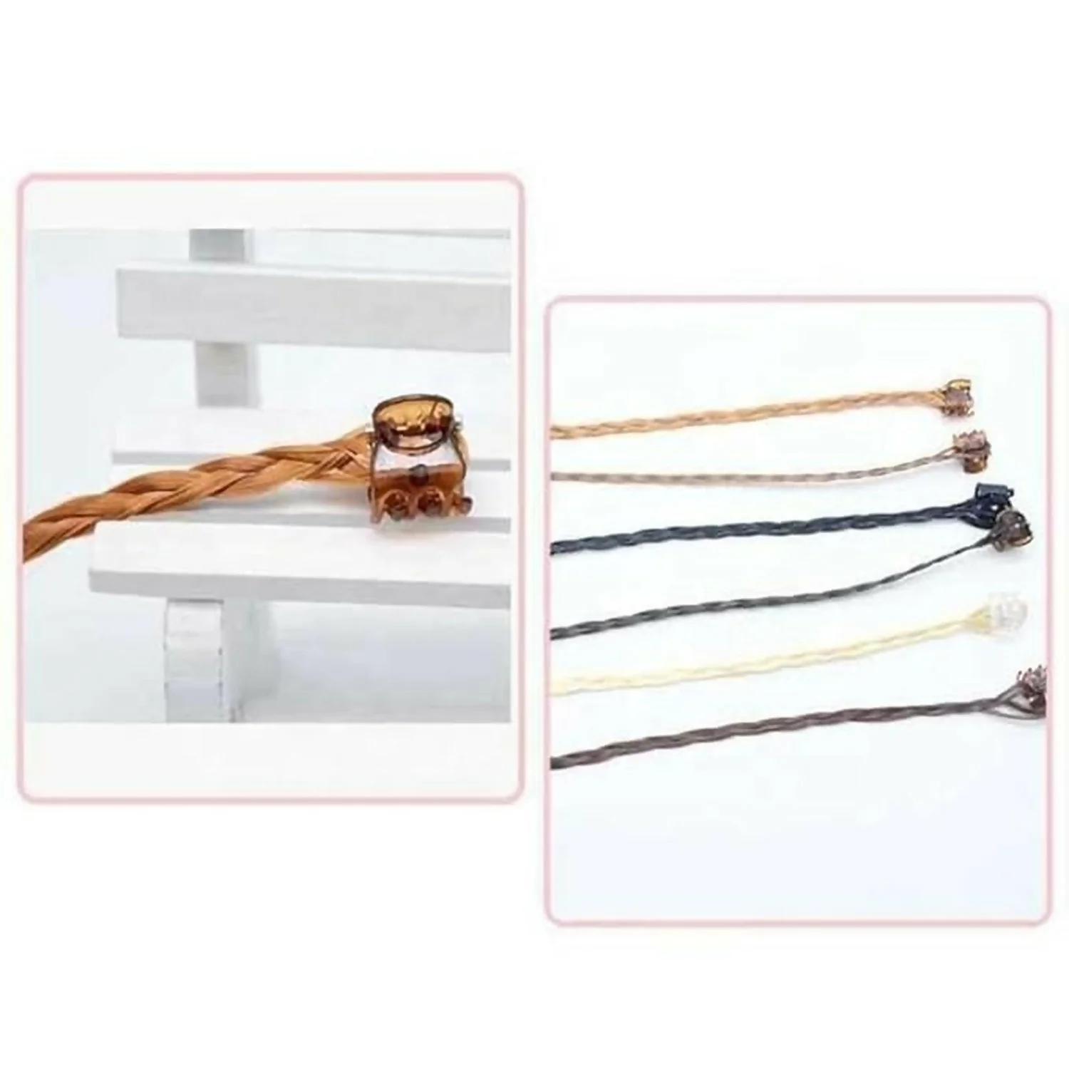 Clip-On Hair Braid Extensions for Girls | Natural Look Styling Accessories Pack of 6 - Image 4