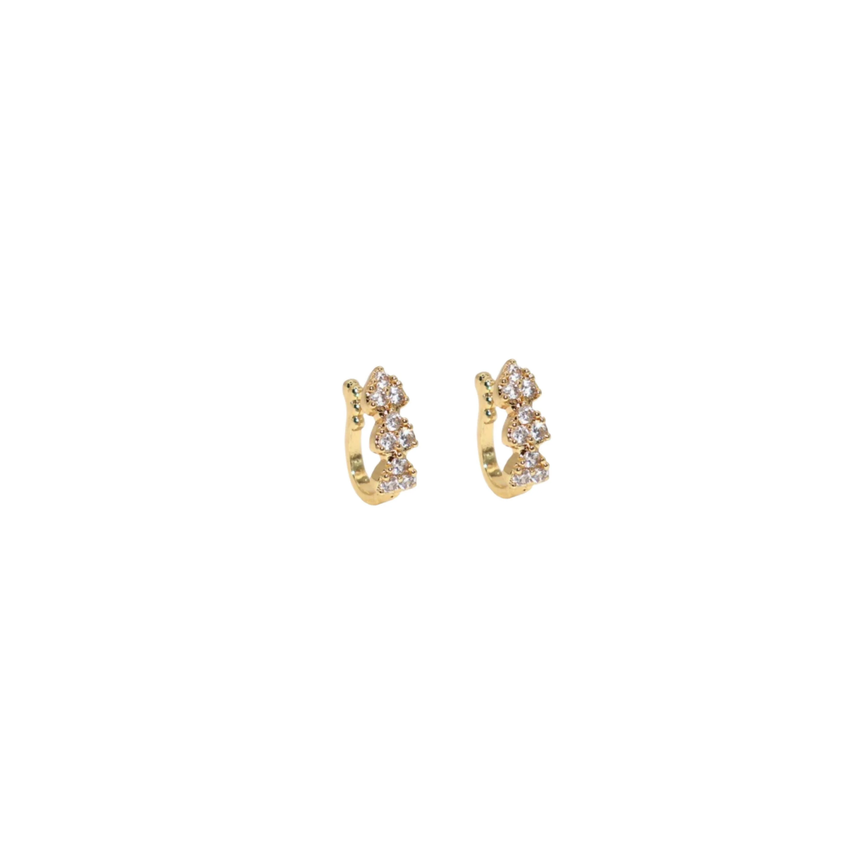 Clip On Nath Nose Pin Combo Floral Heart Stone Fake Piercing Combo Pack of 2 - Image 2