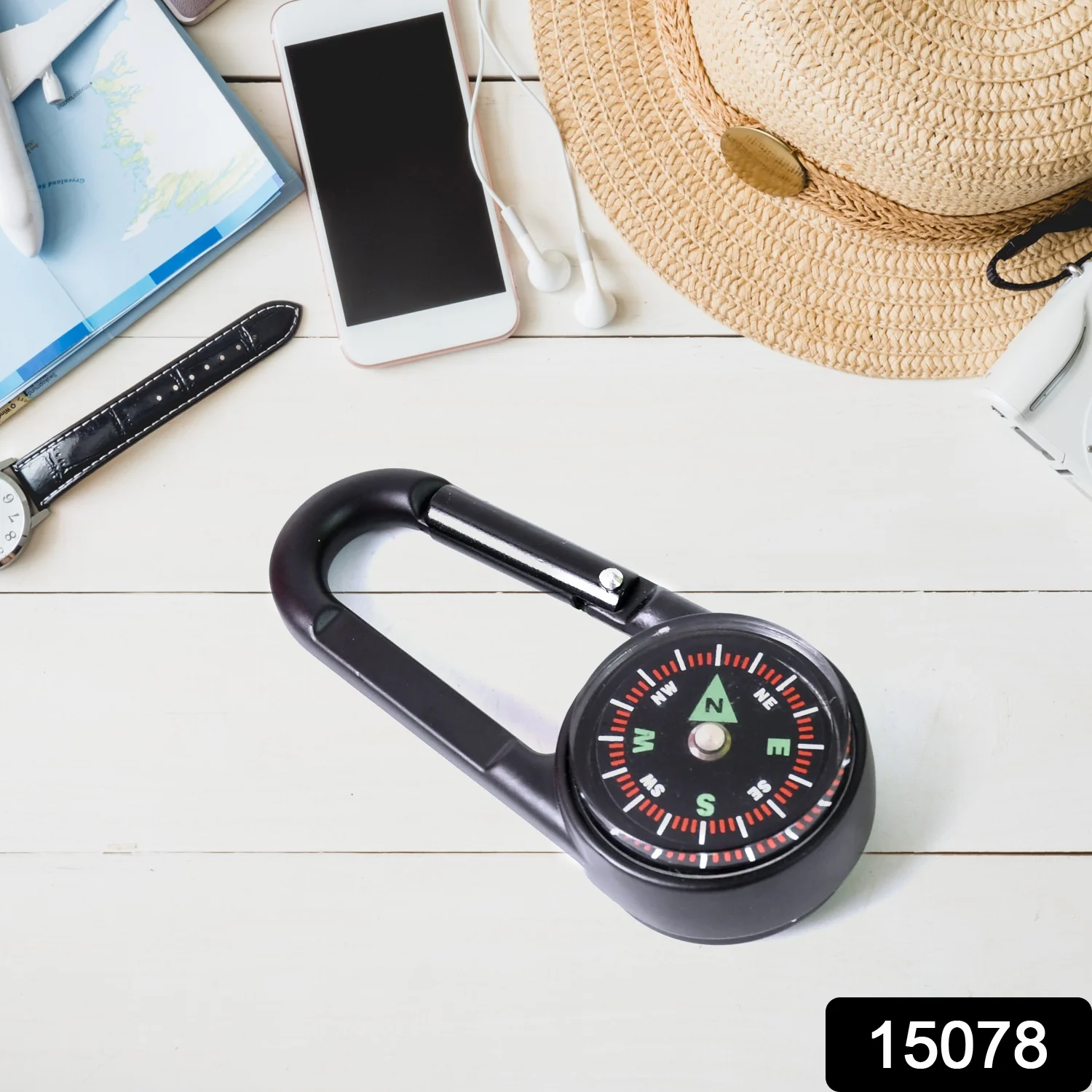 Clip Snap Hook Mini Compass (1 Pc / Mix Design) - Image 2