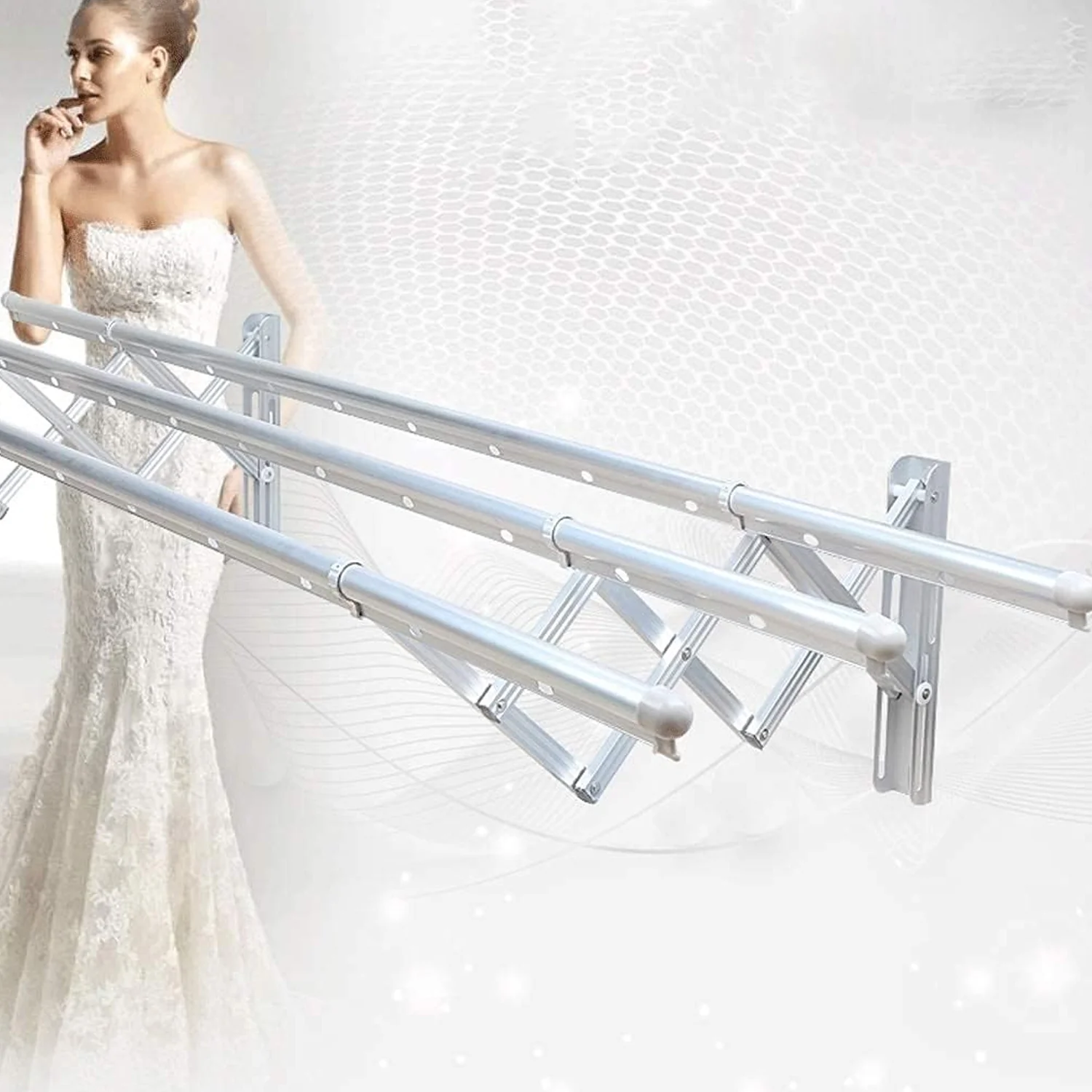 Clothes Rail Rack for Drying Clothes with Foldable Airer & Towel Holder for Home - Image 3