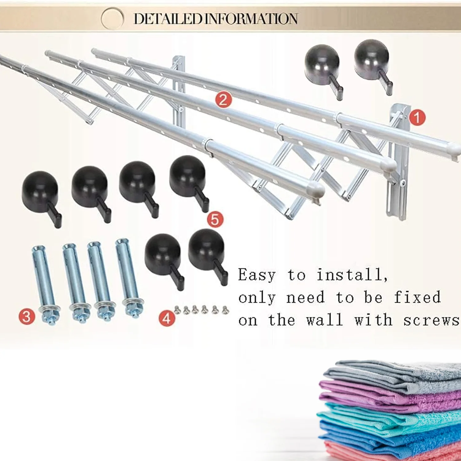 Clothes Rail Rack for Drying Clothes with Foldable Airer & Towel Holder for Home - Image 8