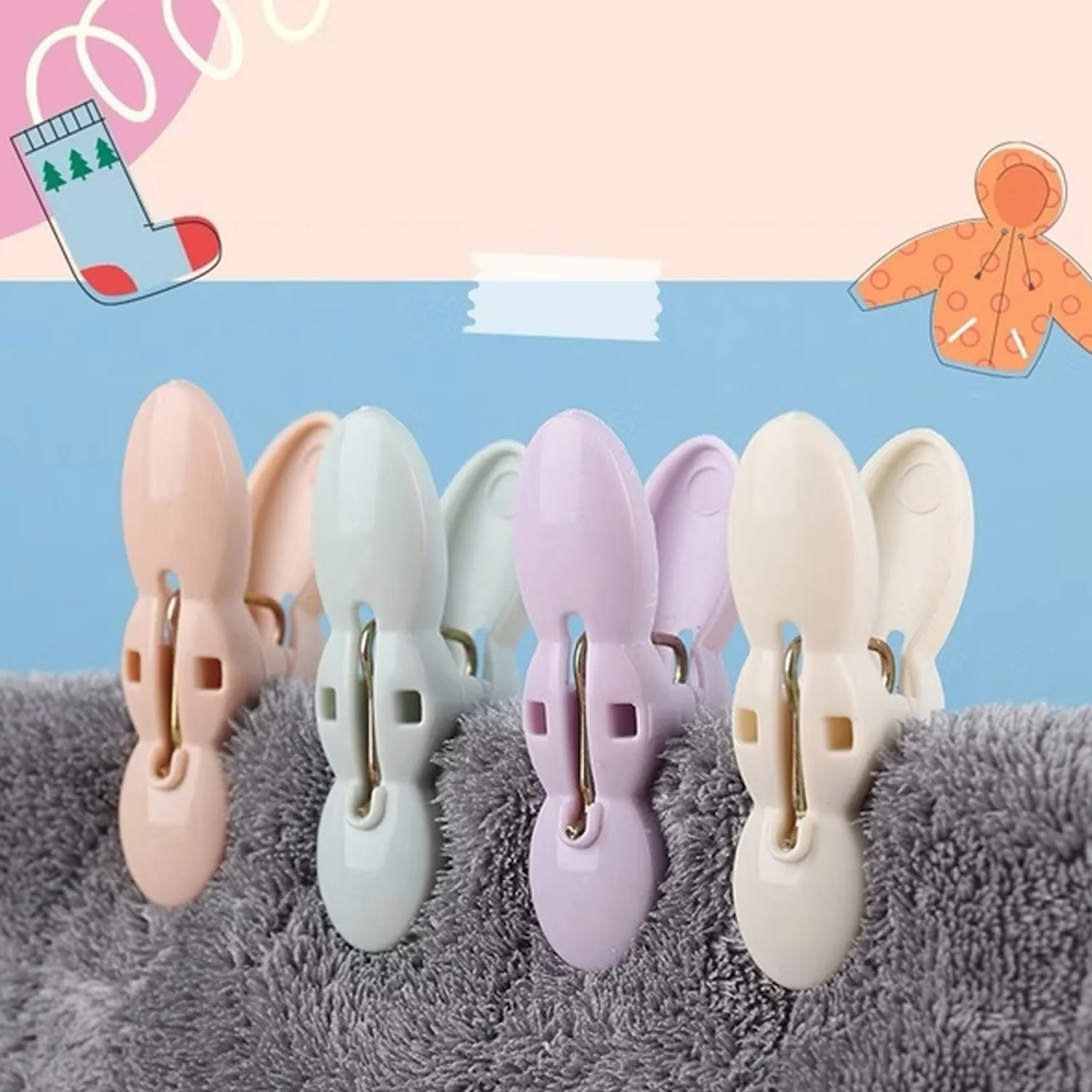 Clothes Drying Rope with Multipurpose Cloth Clips (1 Set) - Image 6