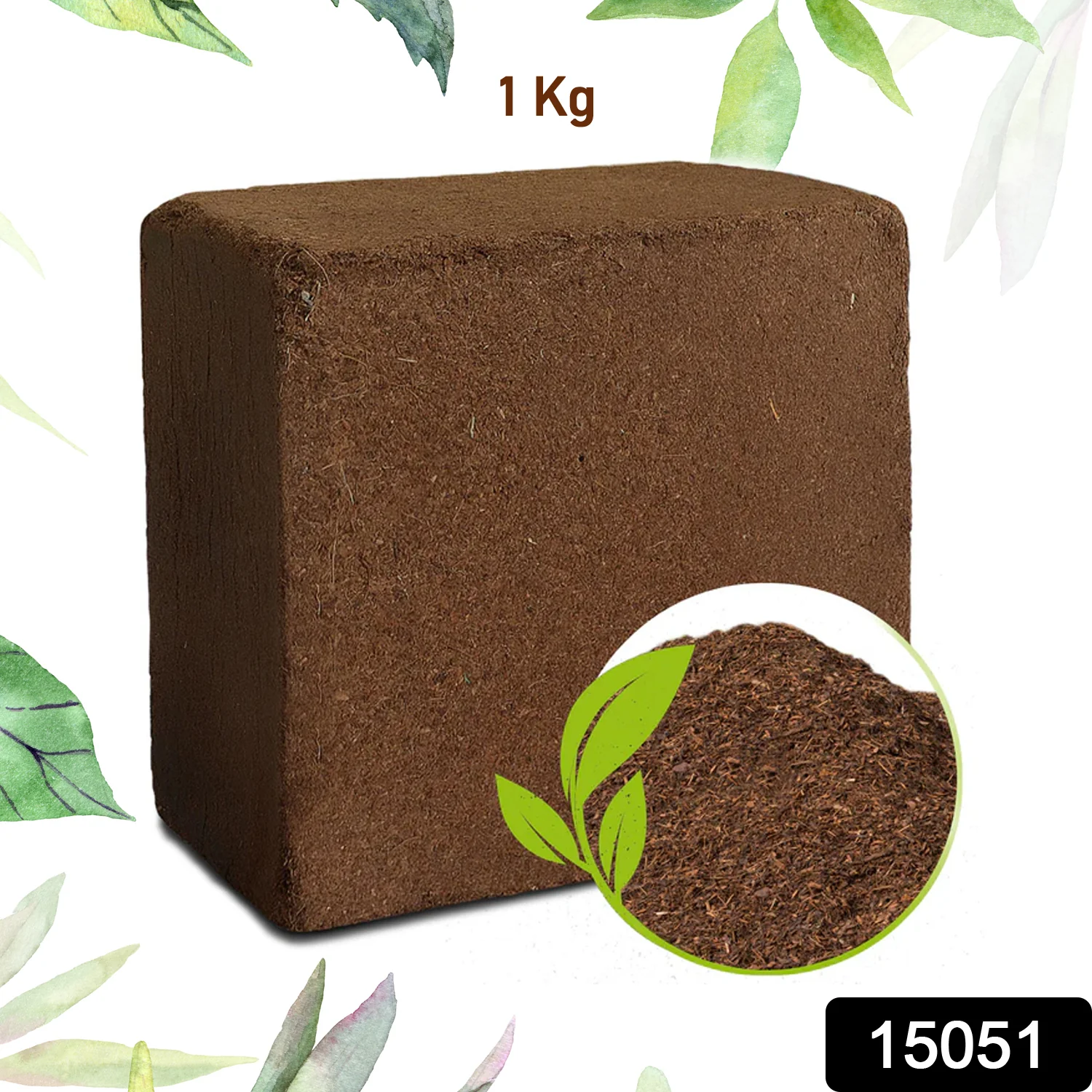 Cocopeat Block Organic Fertilizer & Potting Mixture for Home Gardening (1 KG) - Image 2