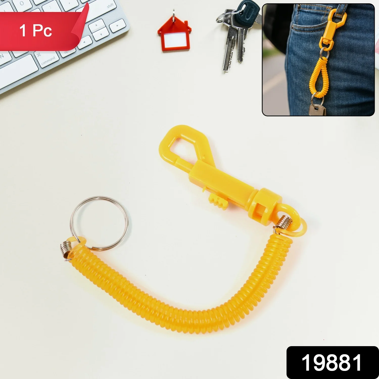 Coiled Retractable Keychain - (1 Pc) - Image 2