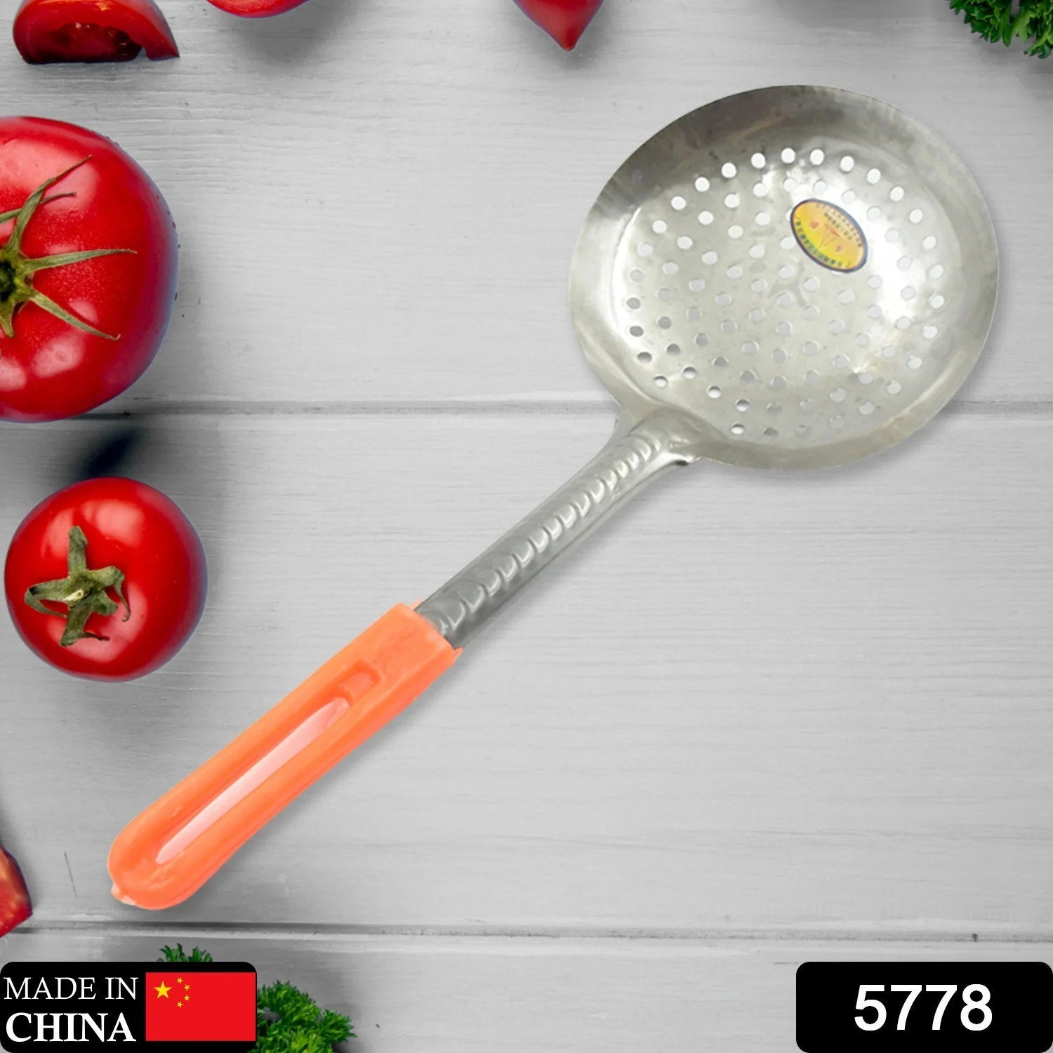 Colander Spoon, Non Slip Hand Polished Thickened Hot Pot Spoon for Kitchen for Restaurant, Stainless Steel Cooking Colander Skimmer Slotted Spoon Kitchen Strainer Ladle with Long Handle for Kitchen Cooking Baking (35 Cm) - Image 2