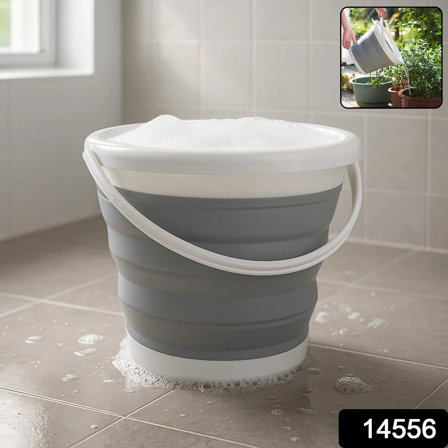 Collapsible Folding Bucket for Cleaning, Car Wash & Travel (1 Pc / 23x16 Cm) - Image 2